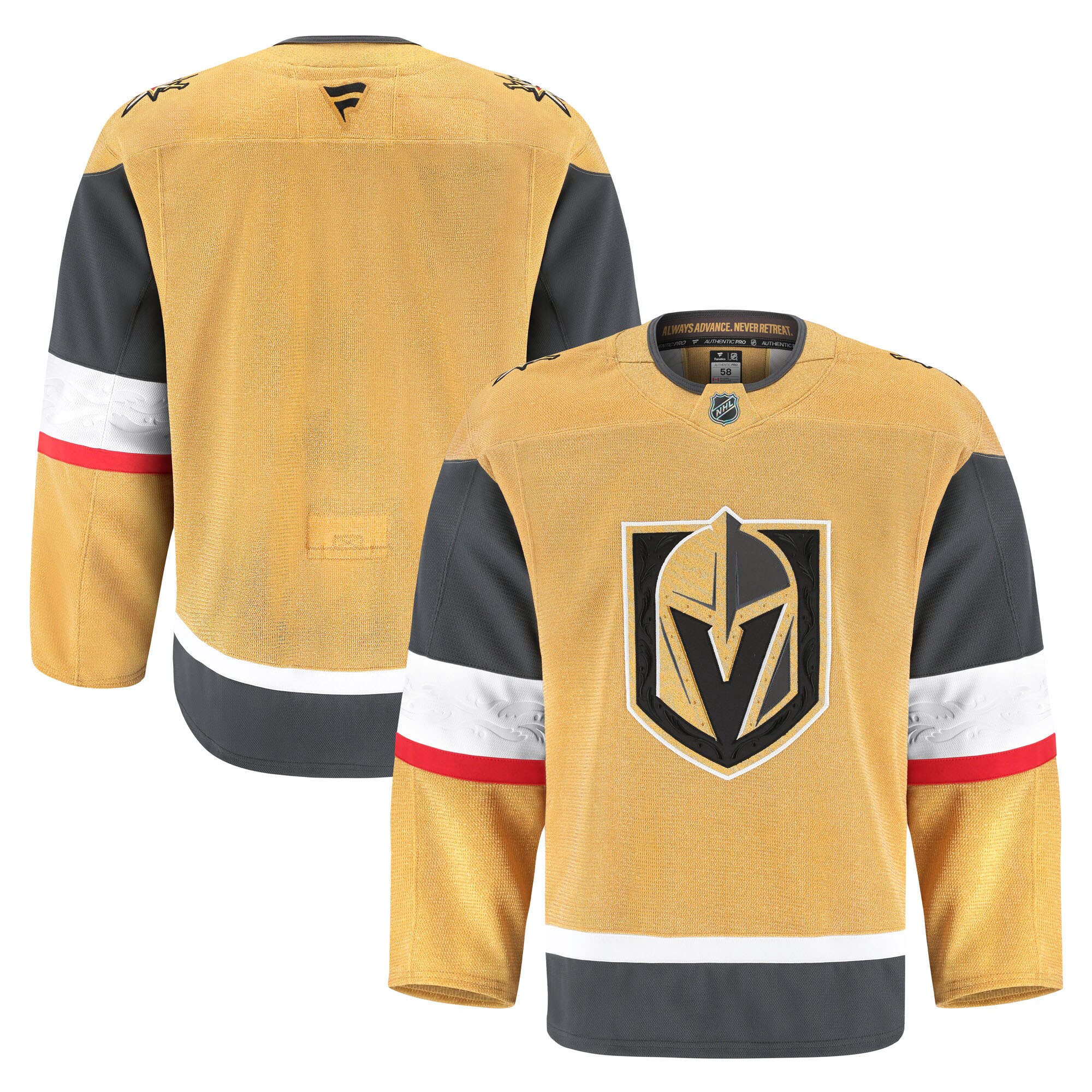 Men's Vegas Golden Knights Gold Home Pro Hockey Jersey - JS929 