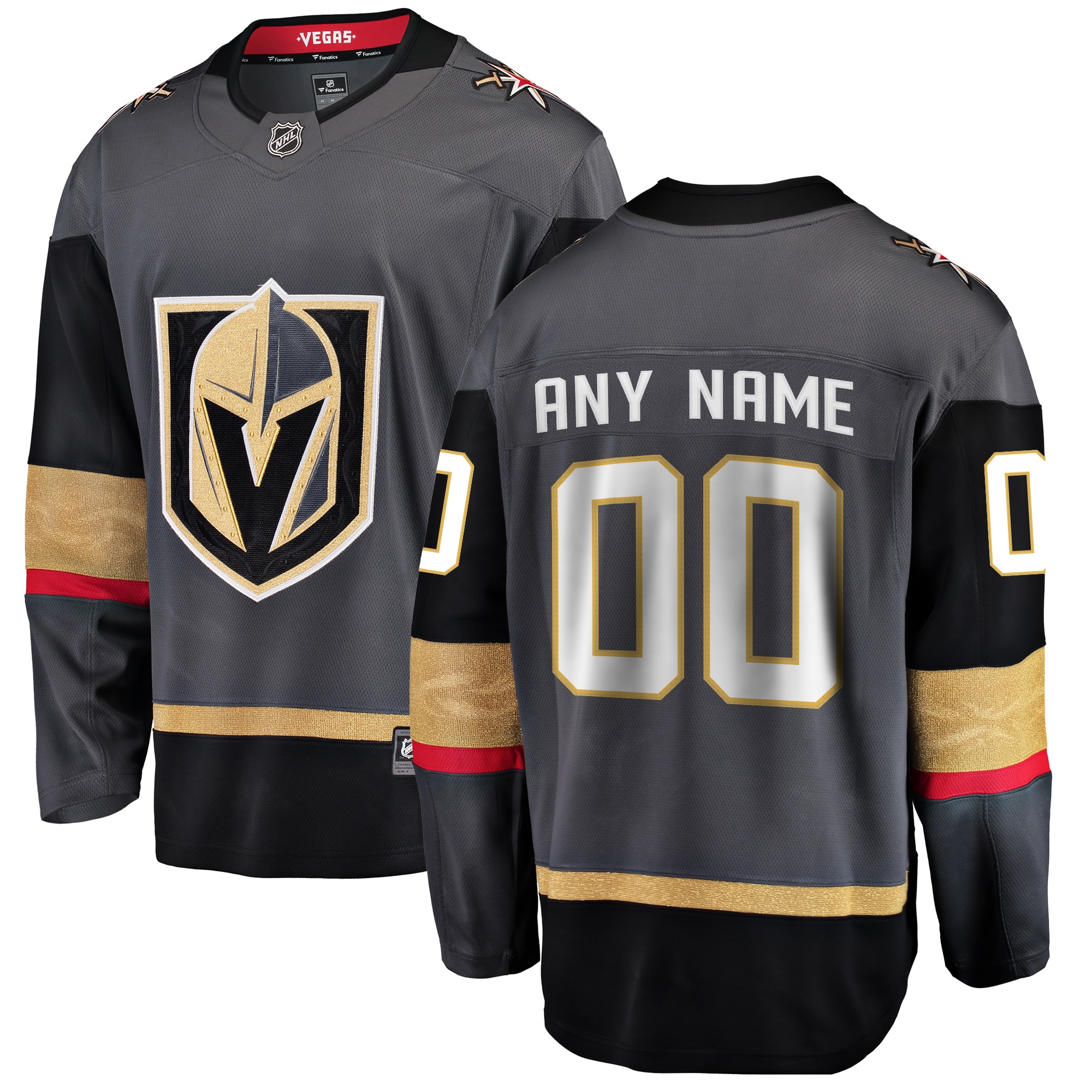 Men's Vegas Golden Knights Gray Alternate Breakaway Custom Hockey Jersey - JS835 