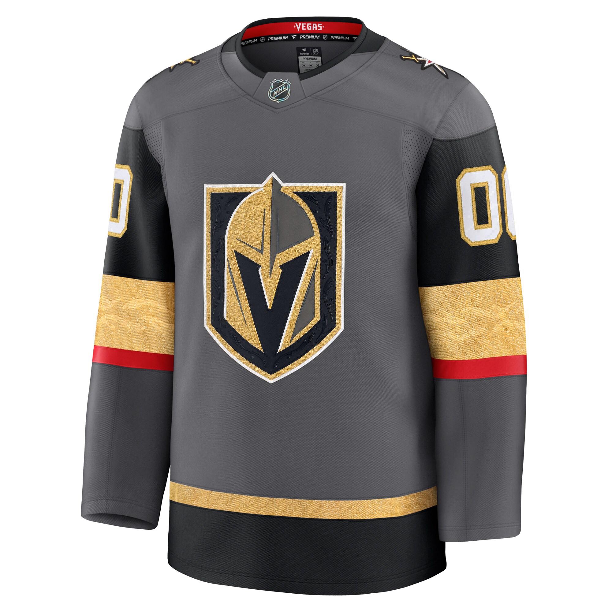 Alternative view of Men's Vegas Golden Knights Gray Alternate Premium Custom Hockey Jersey - JS519 