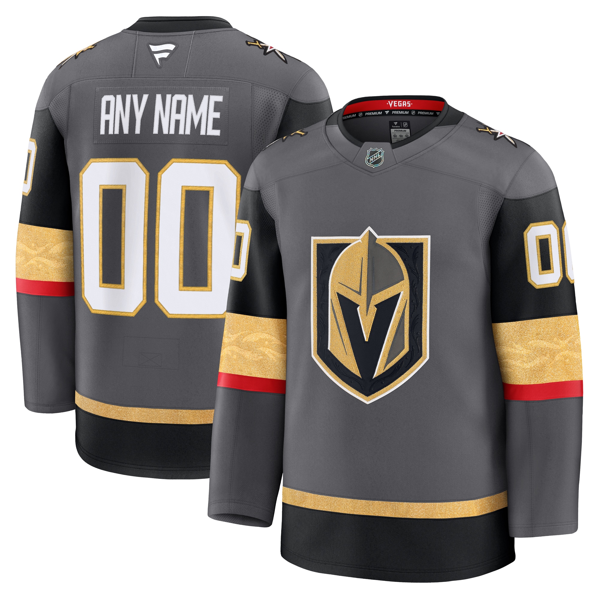 Men's Vegas Golden Knights Gray Alternate Premium Custom Hockey Jersey - JS755 