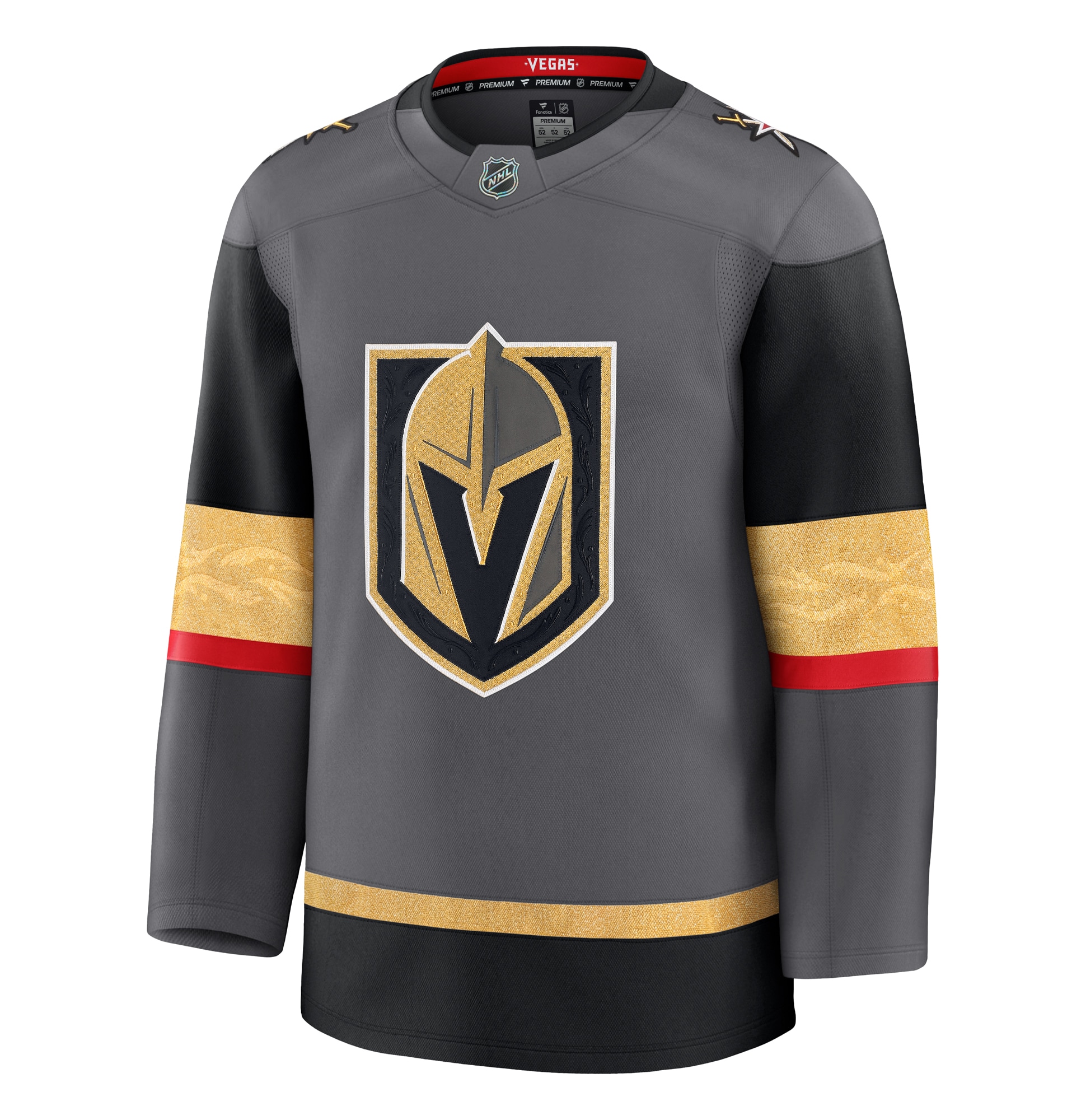 Alternative view of Men's Vegas Golden Knights Gray Alternate Premium Hockey Jersey - JS997 
