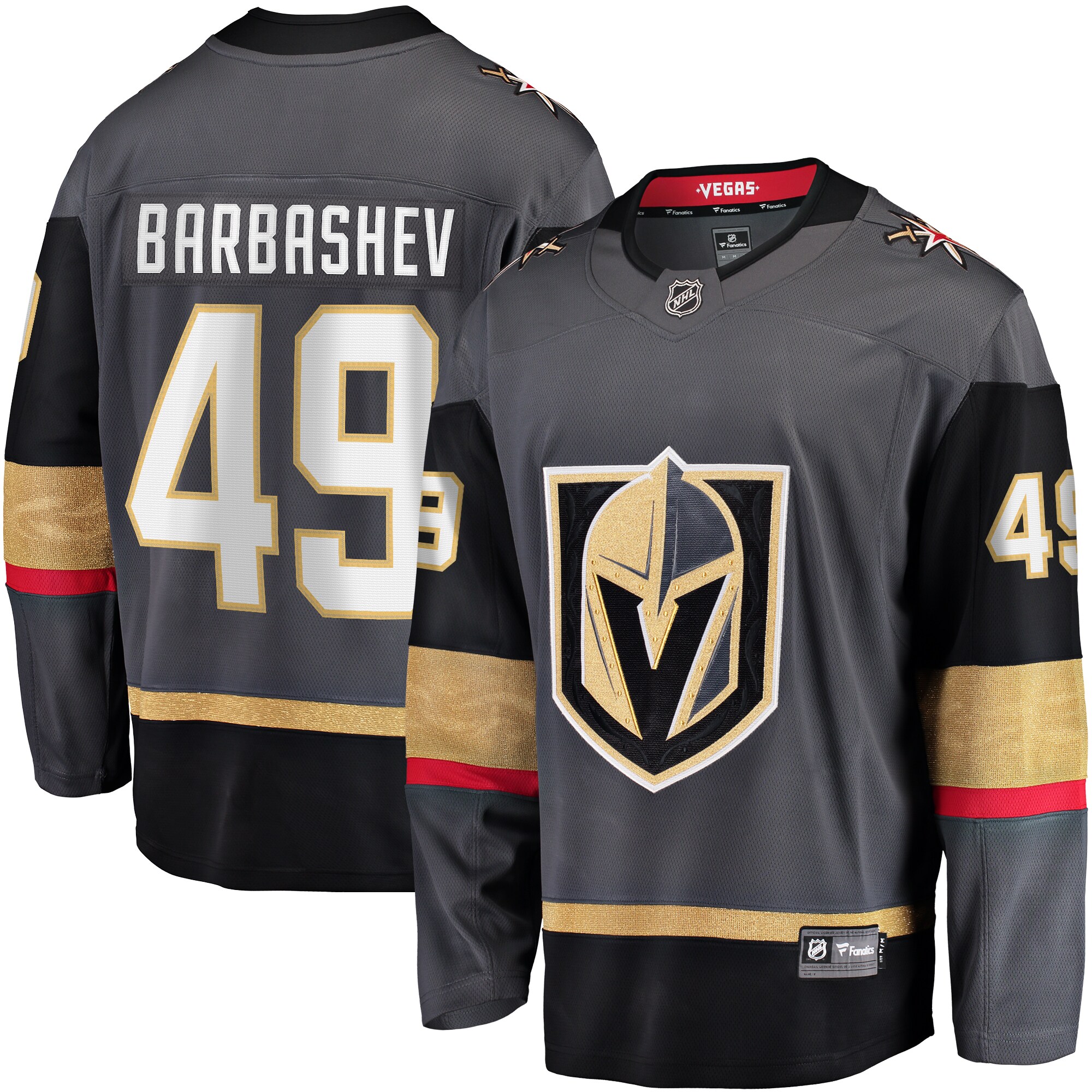 Men's Vegas Golden Knights Ivan Barbashev Gray Home Breakaway Hockey Jersey - JS741 