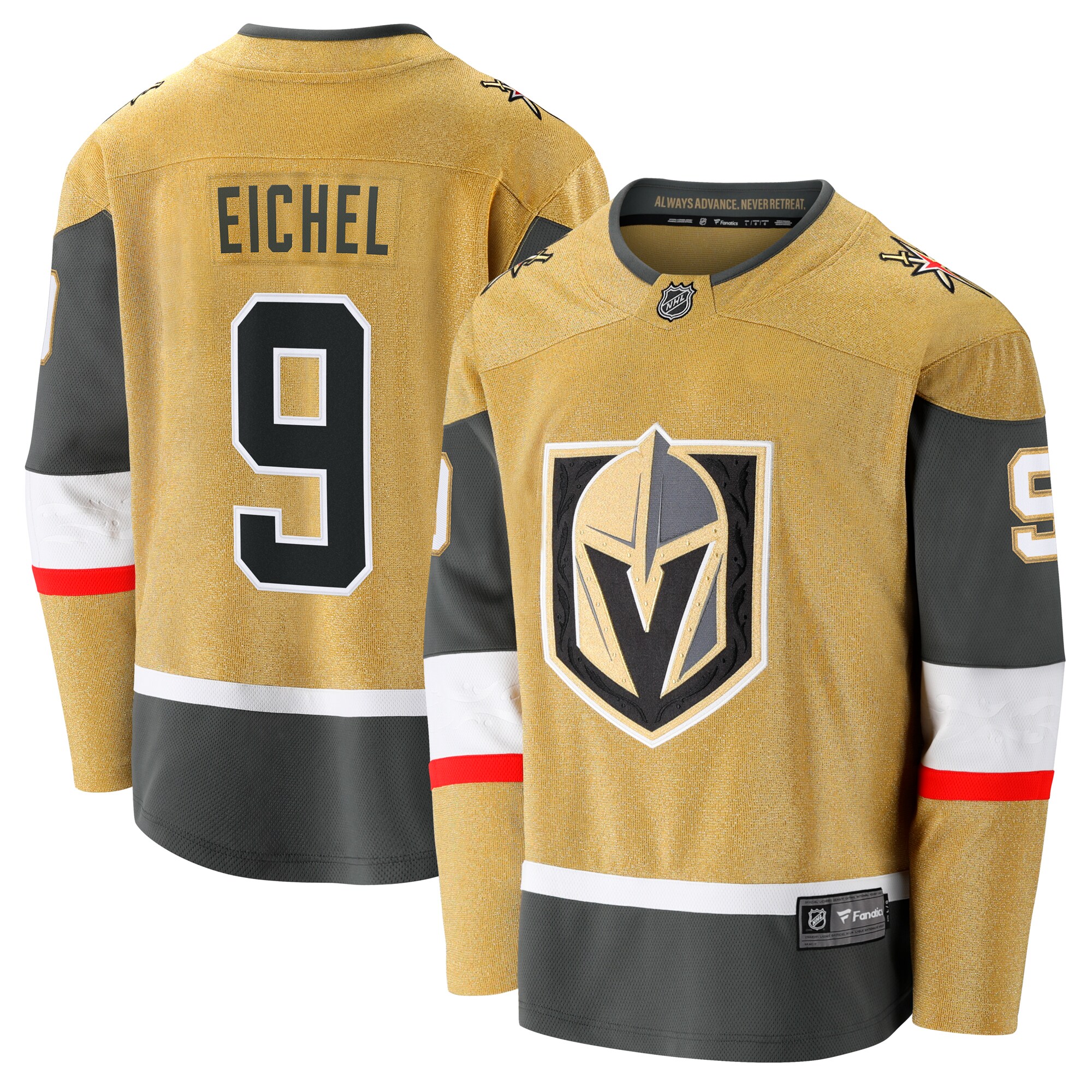 Men's Vegas Golden Knights Jack Eichel Gold Home Breakaway Hockey Jersey - JS564 