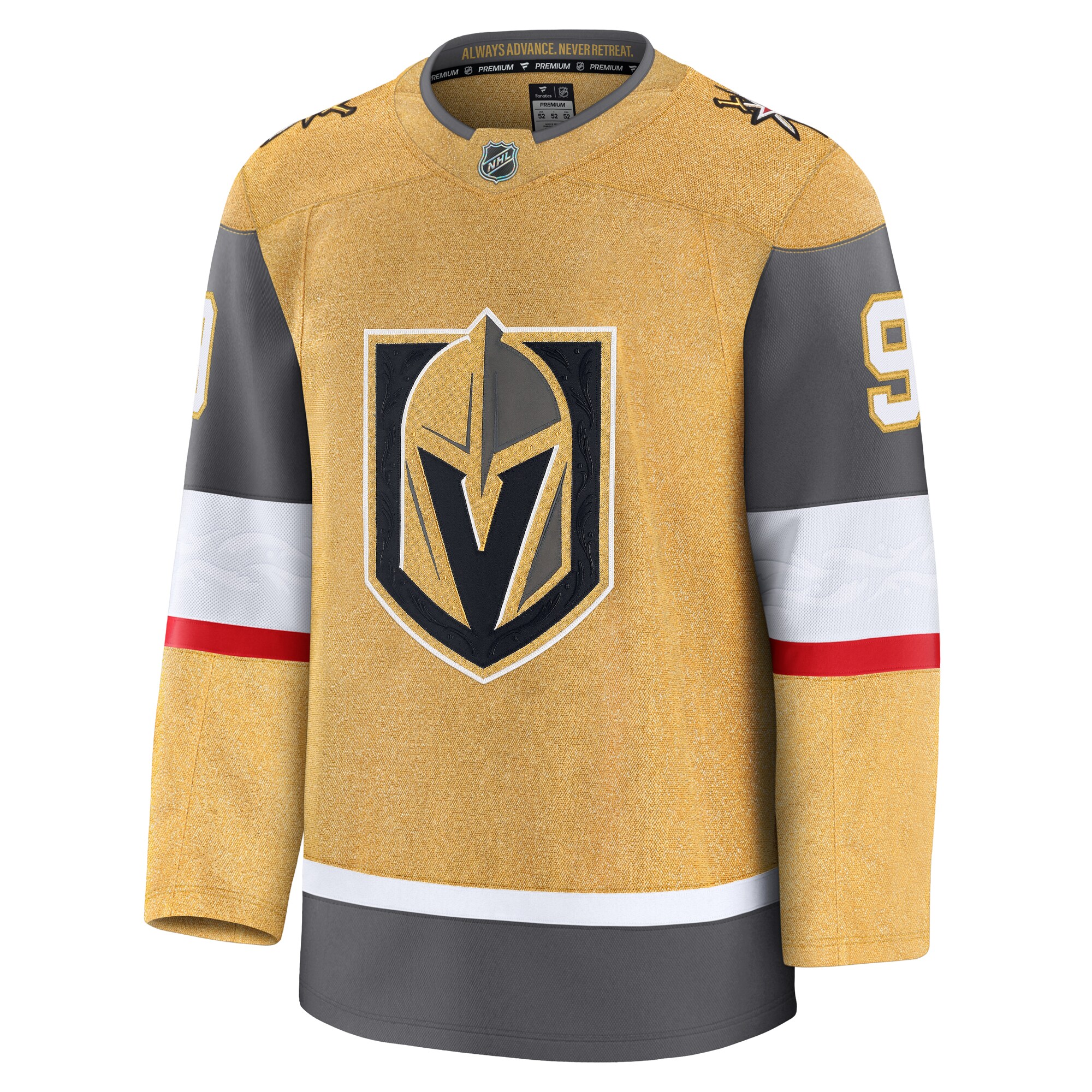 Alternative view of Men's Vegas Golden Knights Jack Eichel Gold Home Premium Hockey Jersey - JS170 