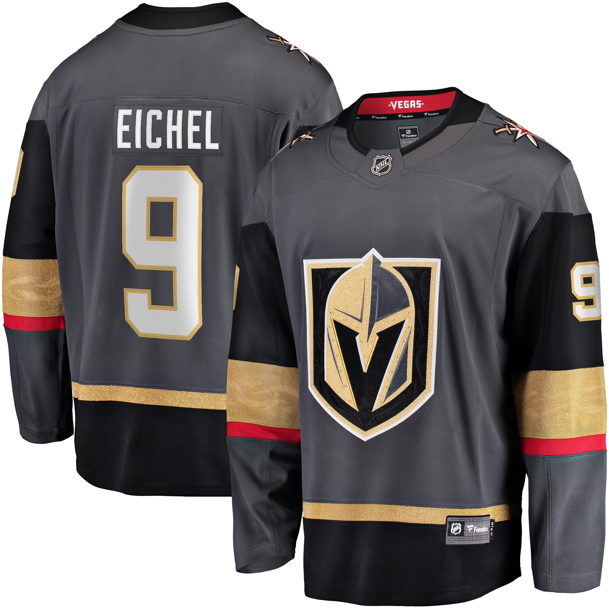 Men's Vegas Golden Knights Jack Eichel Gray Alternate Breakaway Player Hockey Jersey - JS462 