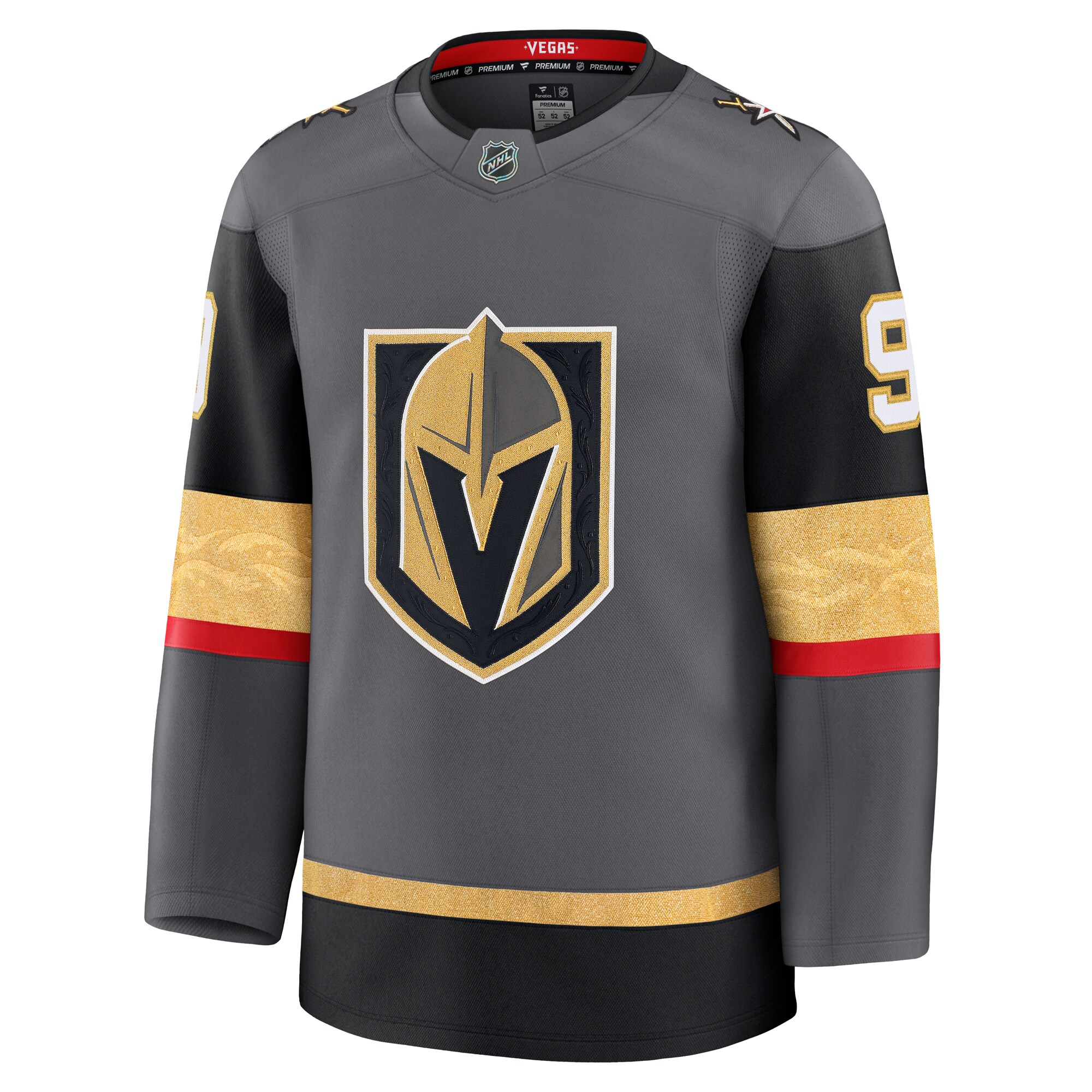 Alternative view of Men's Vegas Golden Knights Jack Eichel Gray Alternate Premium Hockey Jersey - JS364 