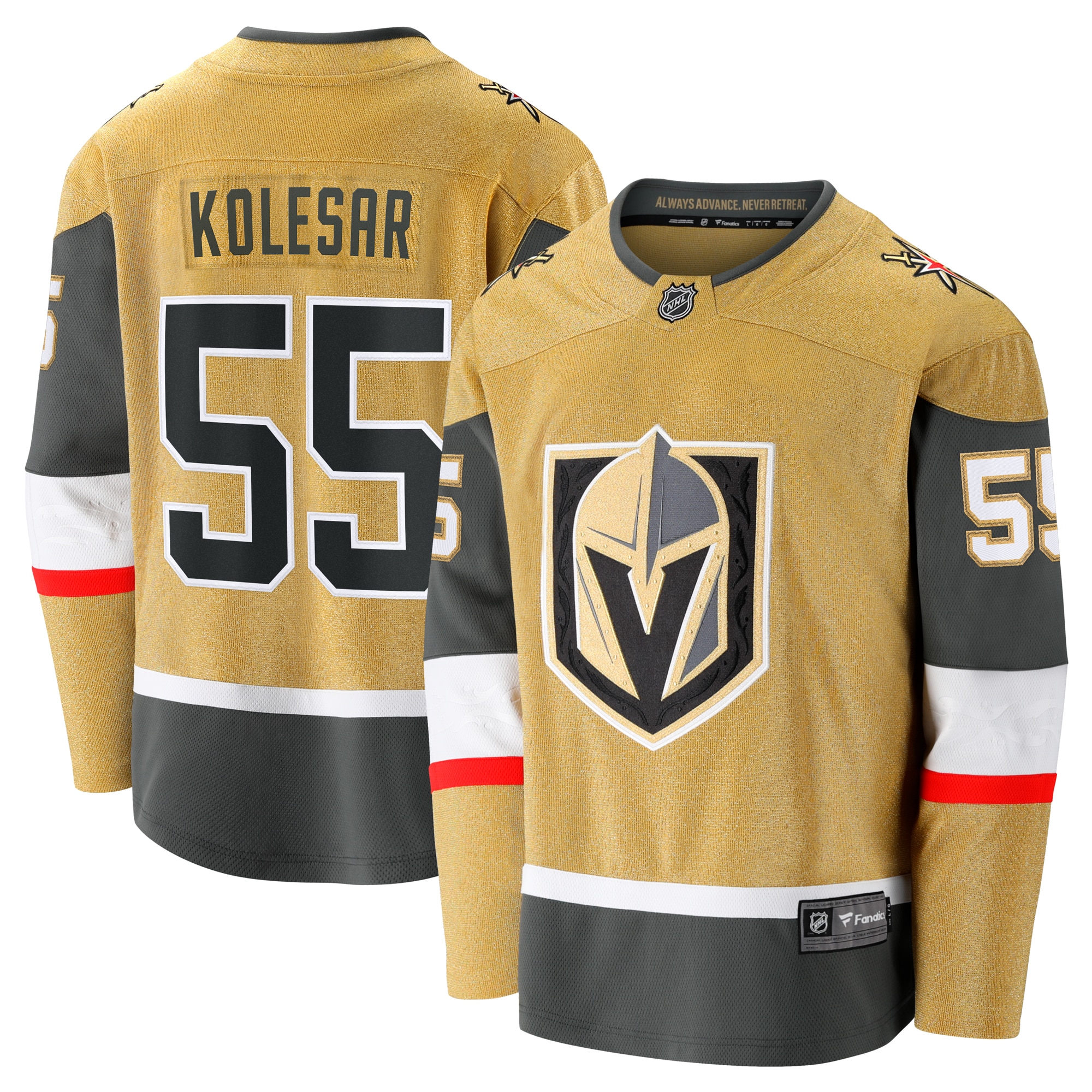 Men's Vegas Golden Knights Keegan Kolesar Gold Home Breakaway Hockey Jersey - JS203 
