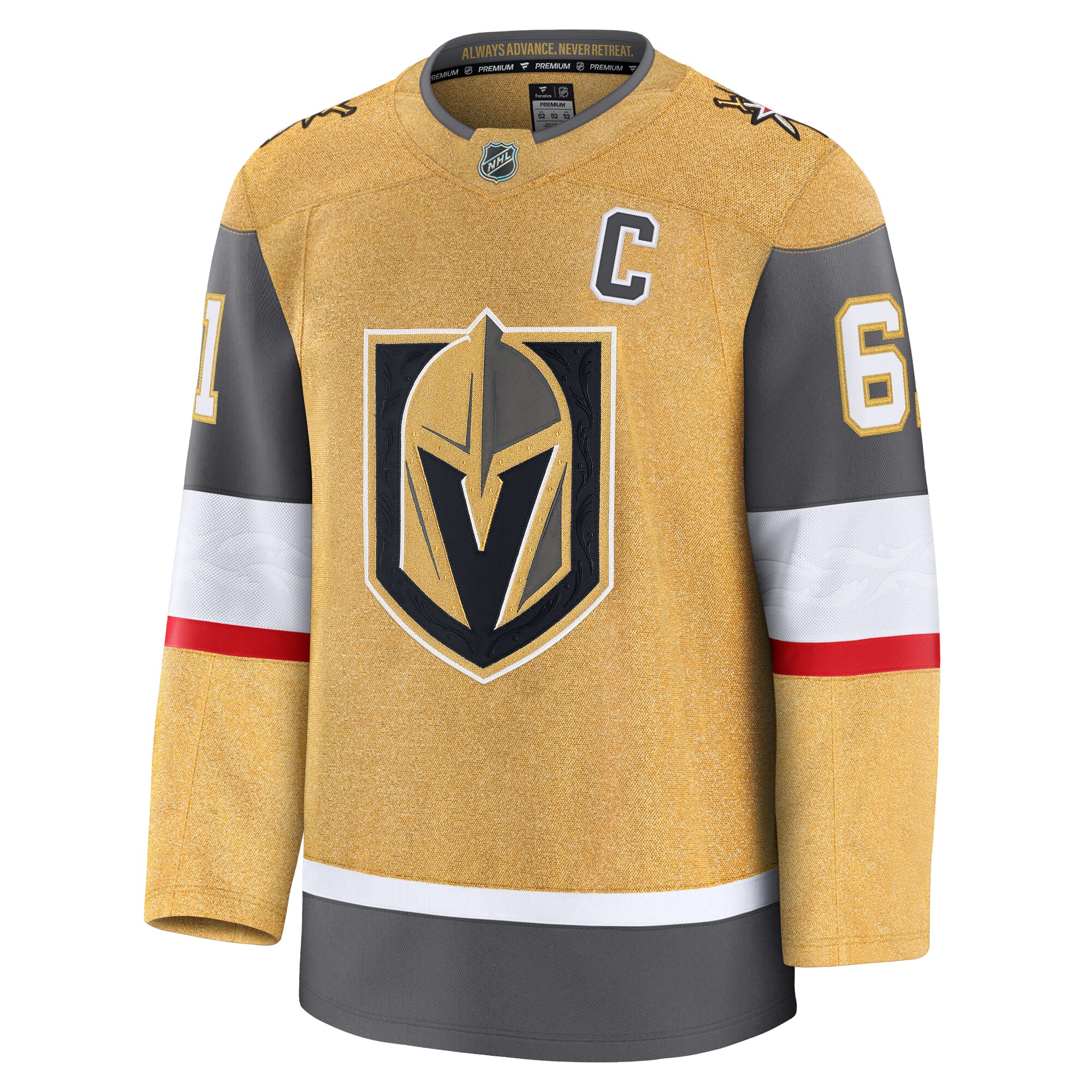 Alternative view of Men's Vegas Golden Knights Mark Stone Gold Home Premium Hockey Jersey - JS856 