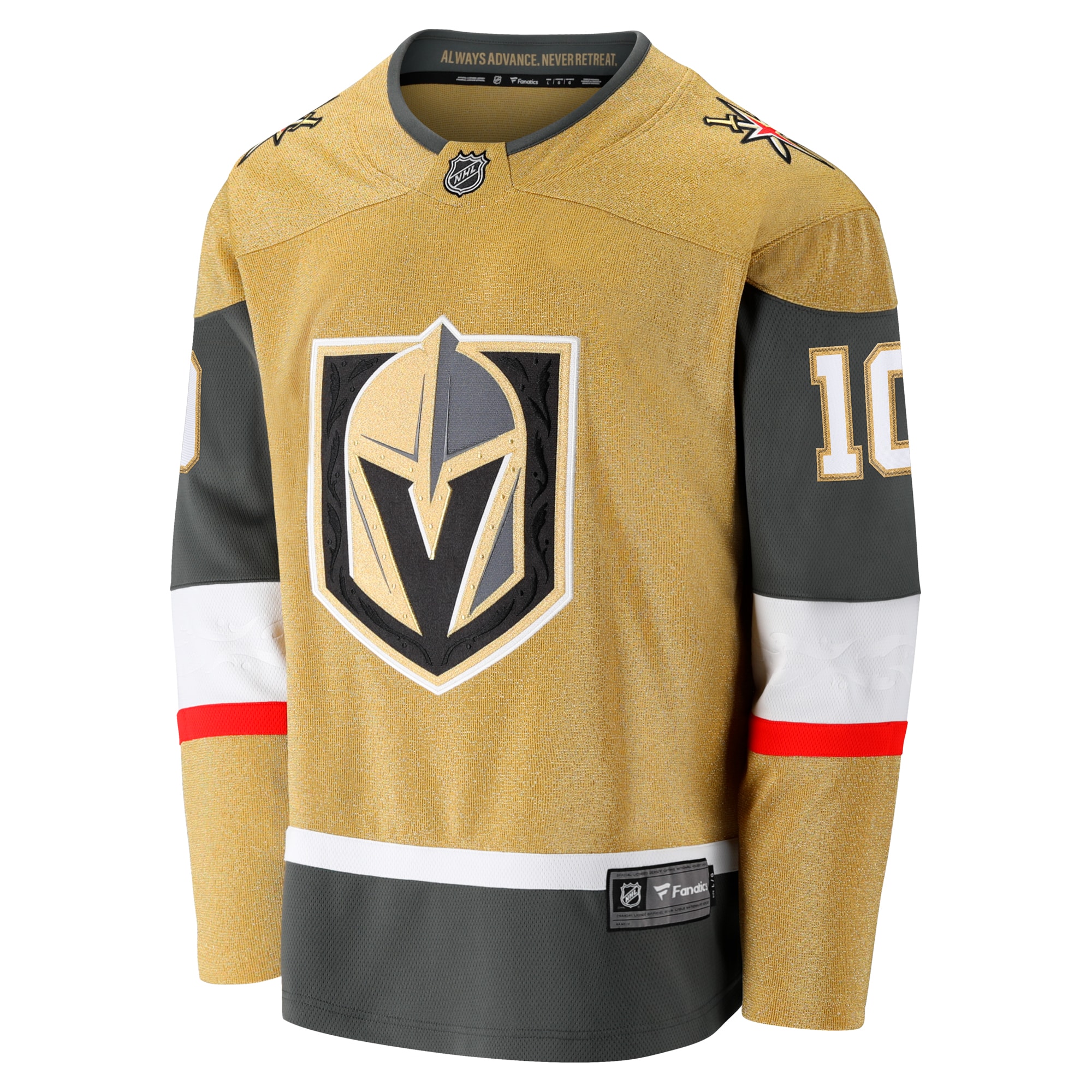 Alternative view of Men's Vegas Golden Knights Nicolas Roy Gold Home Breakaway Hockey Jersey - JS937 