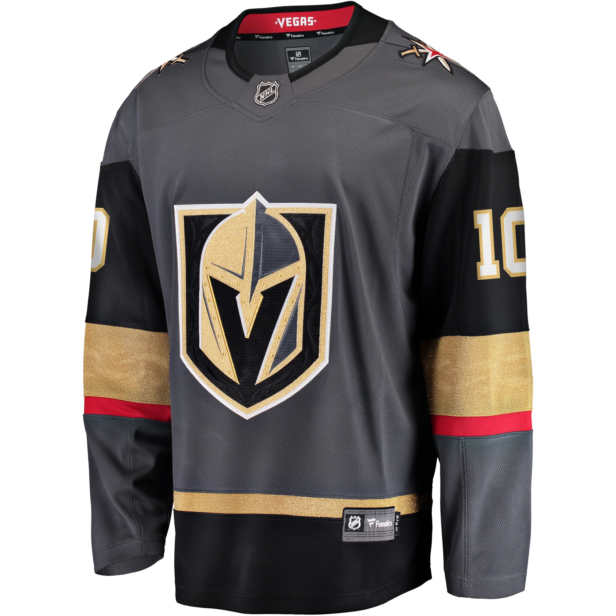 Alternative view of Men's Vegas Golden Knights Nicolas Roy Gray Home Breakaway Player Hockey Jersey - JS247 
