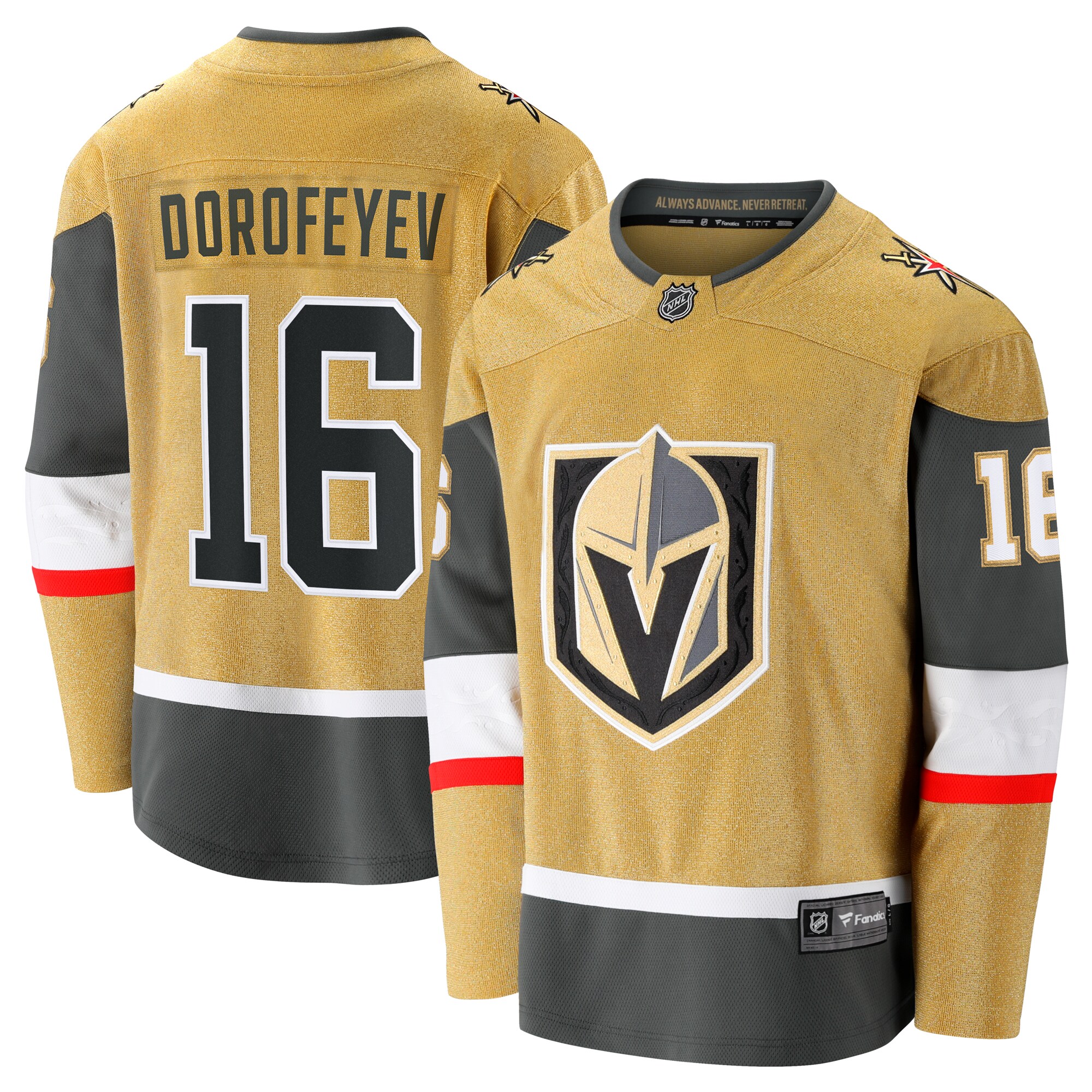Men's Vegas Golden Knights Pavel Dorofeyev Gold Premier Breakaway Player Hockey Jersey - JS200 
