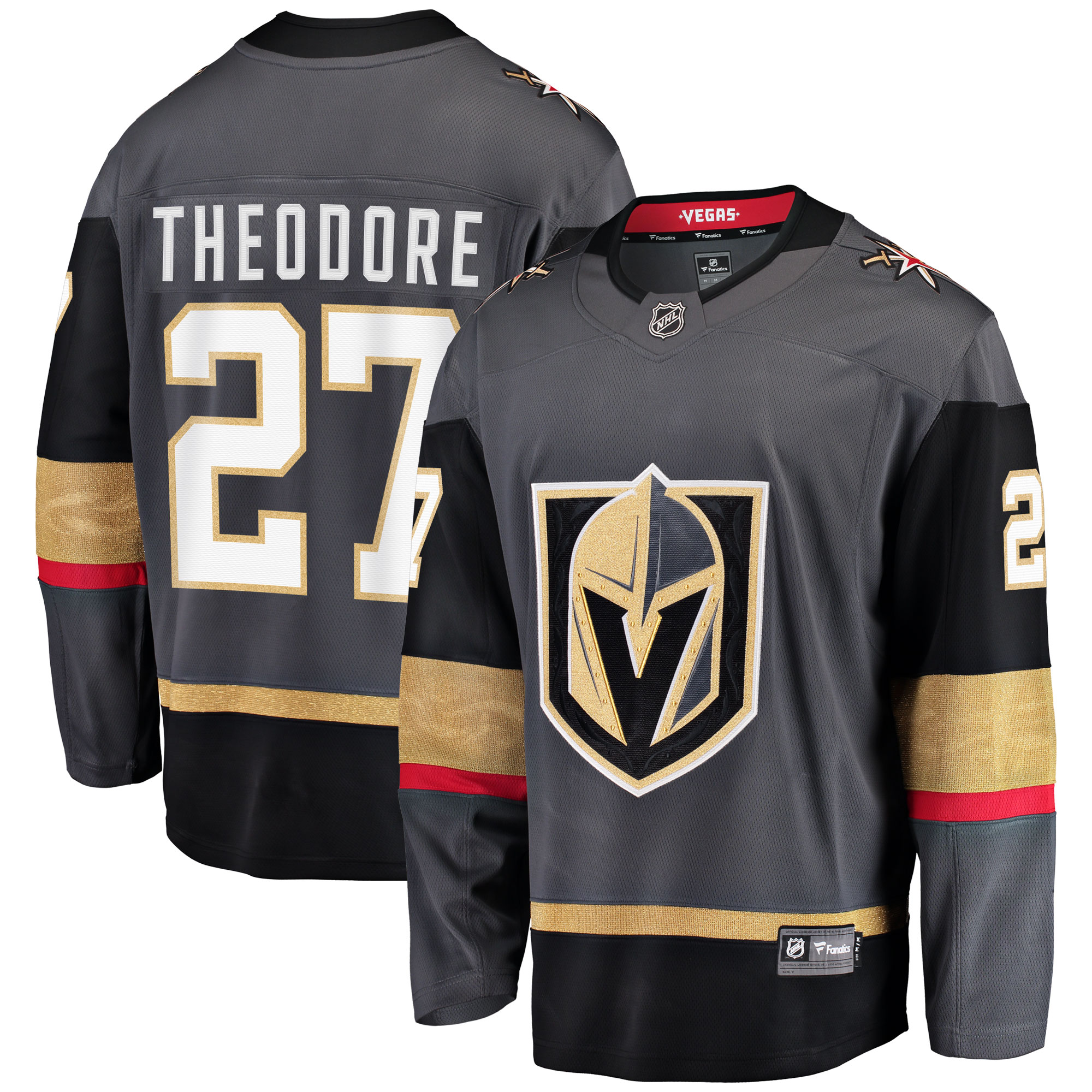 Men's Vegas Golden Knights Shea Theodore Gray Alternate Breakaway Player Hockey Jersey - JS776 