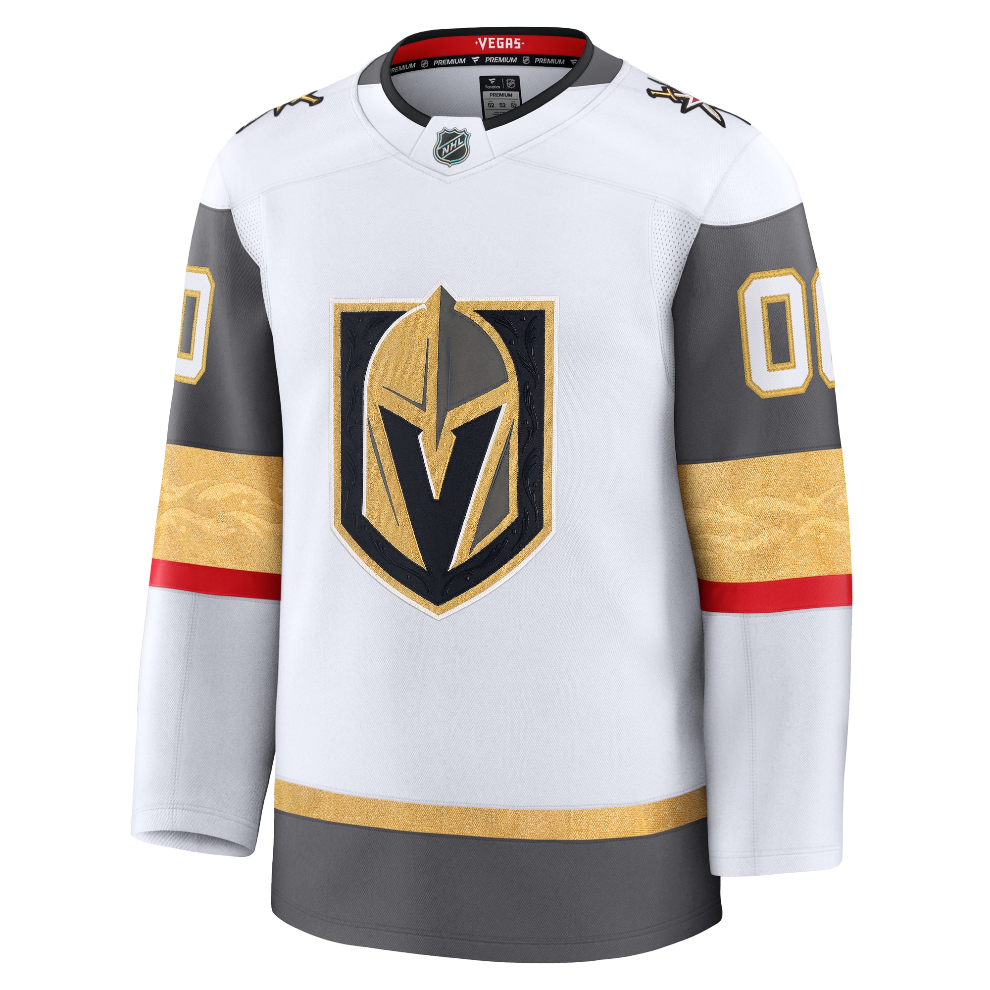 Alternative view of Men's Vegas Golden Knights White Away Premium Custom Hockey Jersey - JS673 