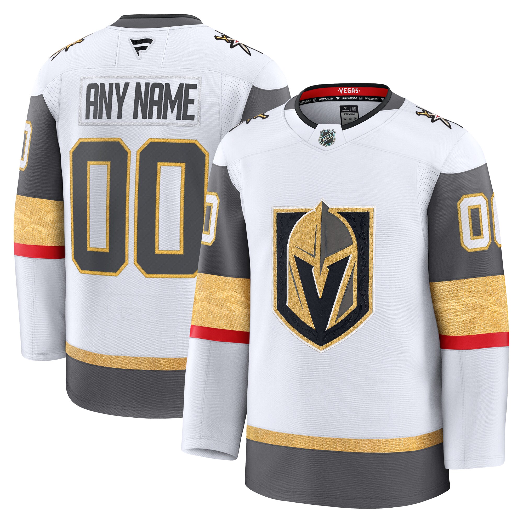 Men's Vegas Golden Knights White Away Premium Custom Hockey Jersey - JS914 