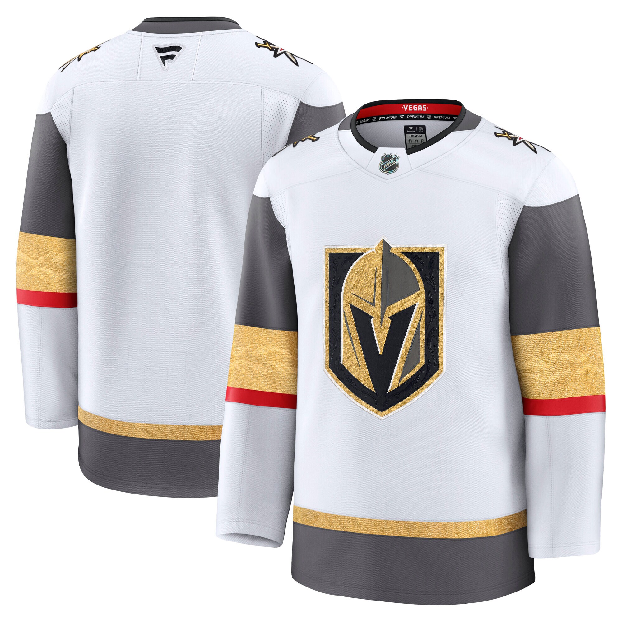 Men's Vegas Golden Knights White Away Premium Hockey Jersey - JS965 