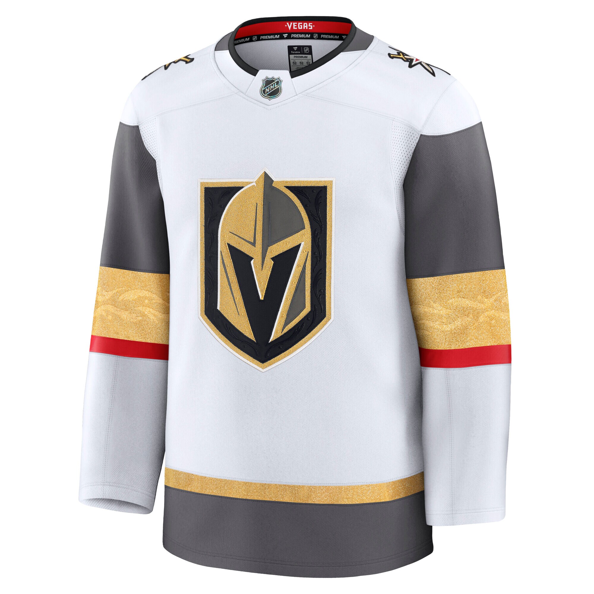 Alternative view of Men's Vegas Golden Knights White Away Premium Hockey Jersey - JS965 