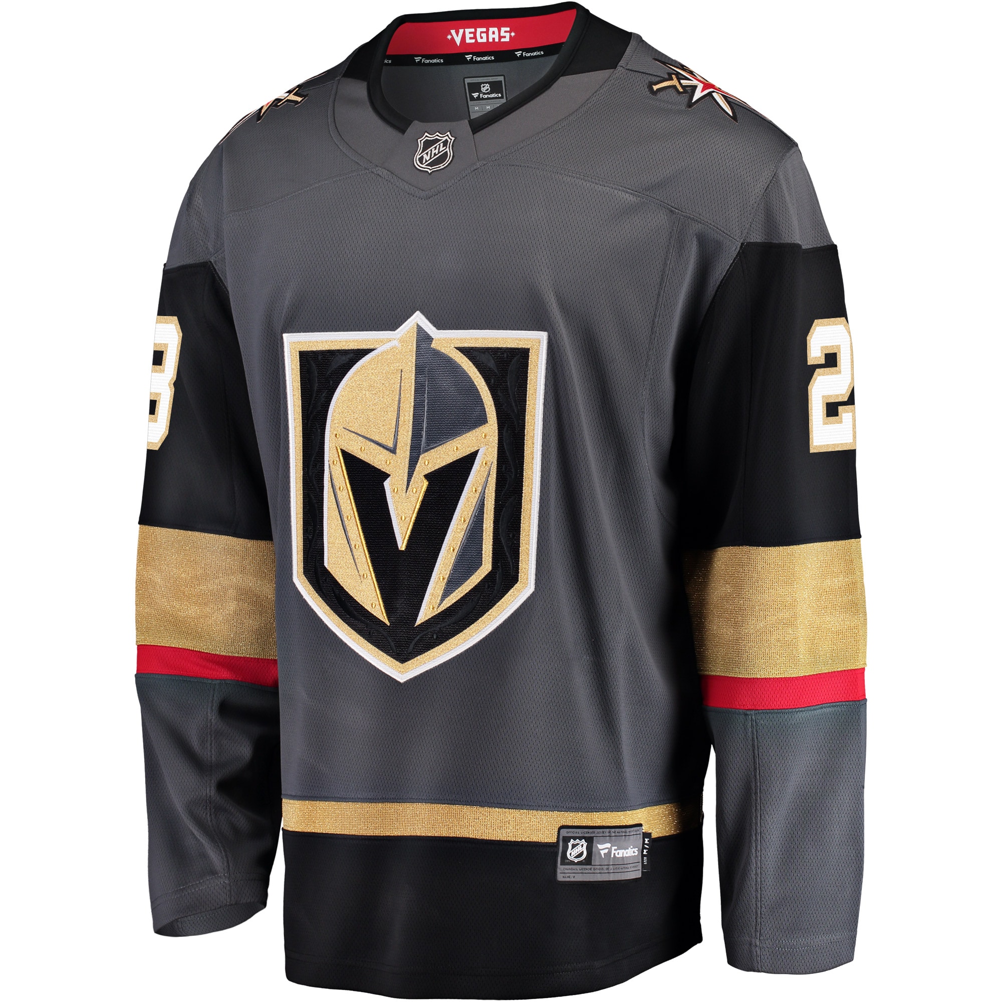 Alternative view of Men's Vegas Golden Knights William Carrier Gray Alternate Breakaway Player Hockey Jersey - JS337 