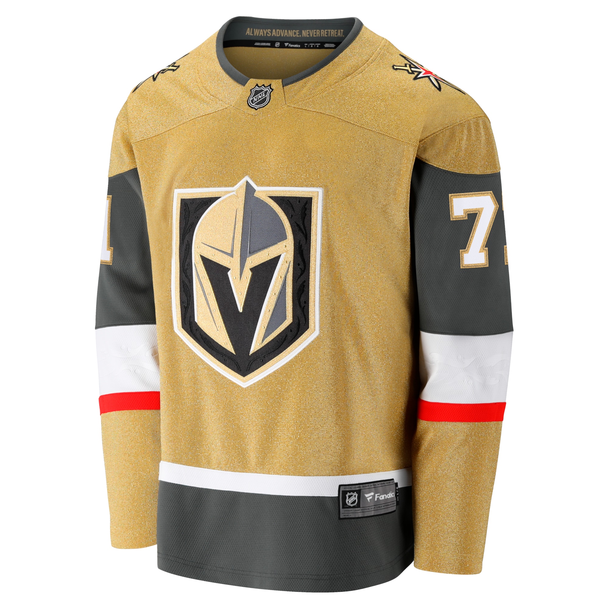 Alternative view of Men's Vegas Golden Knights William Karlsson Gold Home Breakaway Hockey Jersey - JS383 