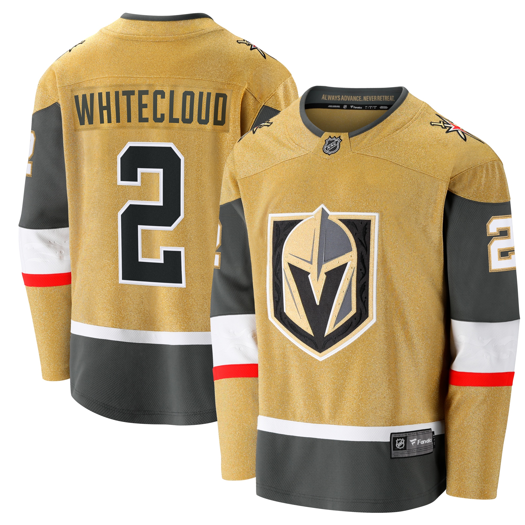 Men's Vegas Golden Knights Zach Whitecloud Gold Home Breakaway Hockey Jersey - JS300 