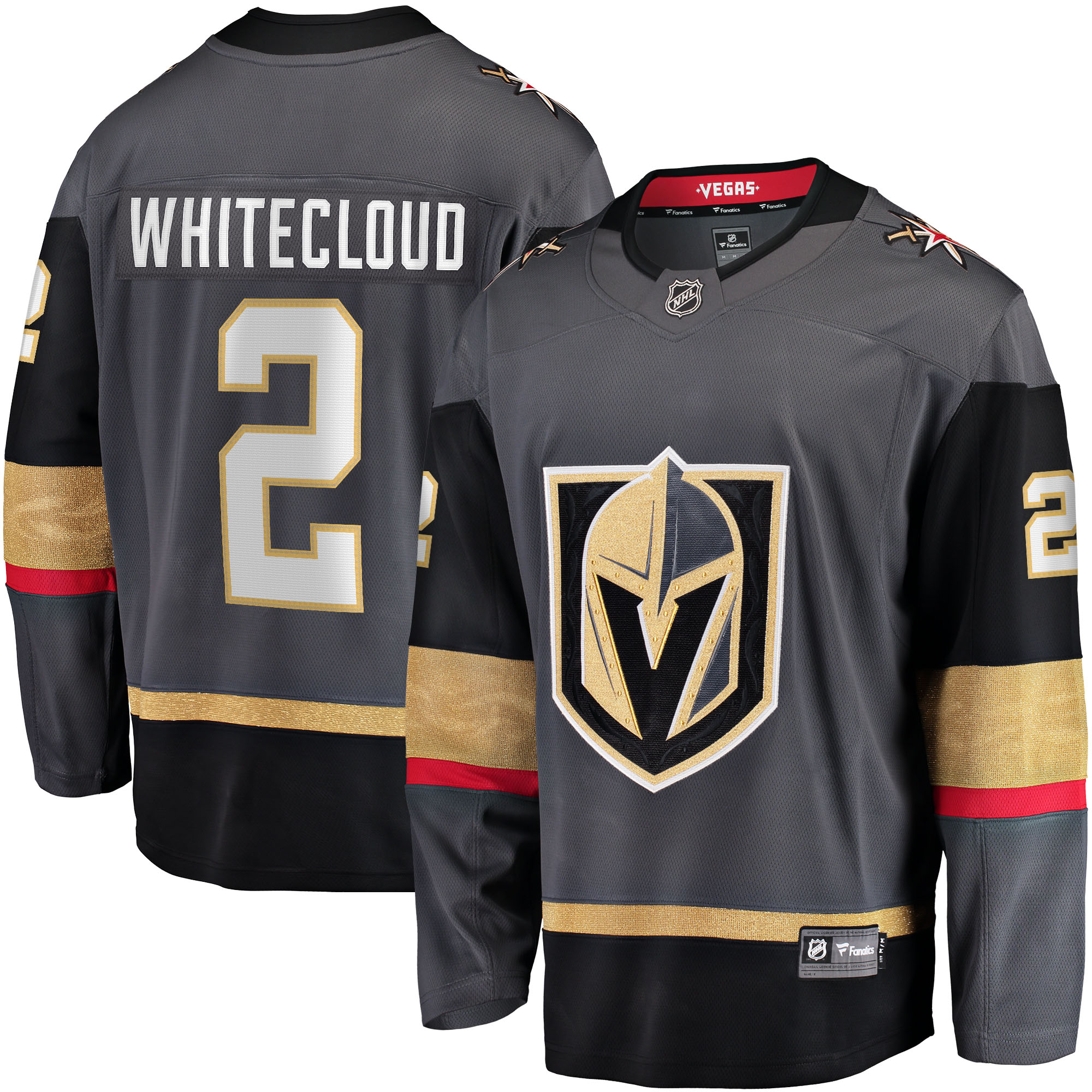 Men's Vegas Golden Knights Zach Whitecloud Gray Alternate Breakaway Hockey Jersey - JS368 