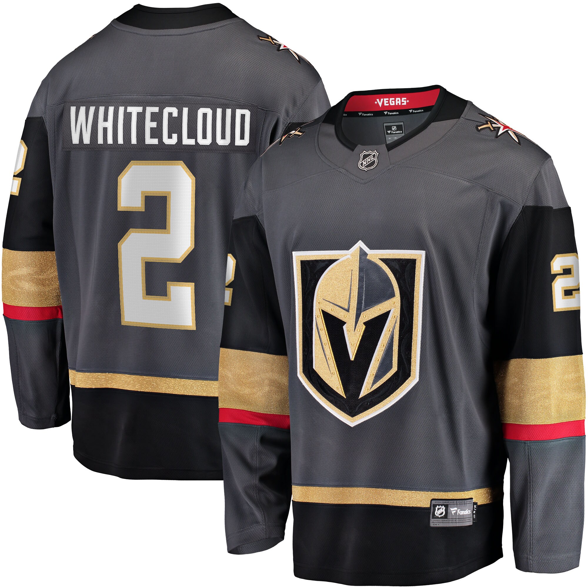 Men's Vegas Golden Knights Zach Whitecloud Gray Alternate Breakaway Hockey Jersey - JS619 