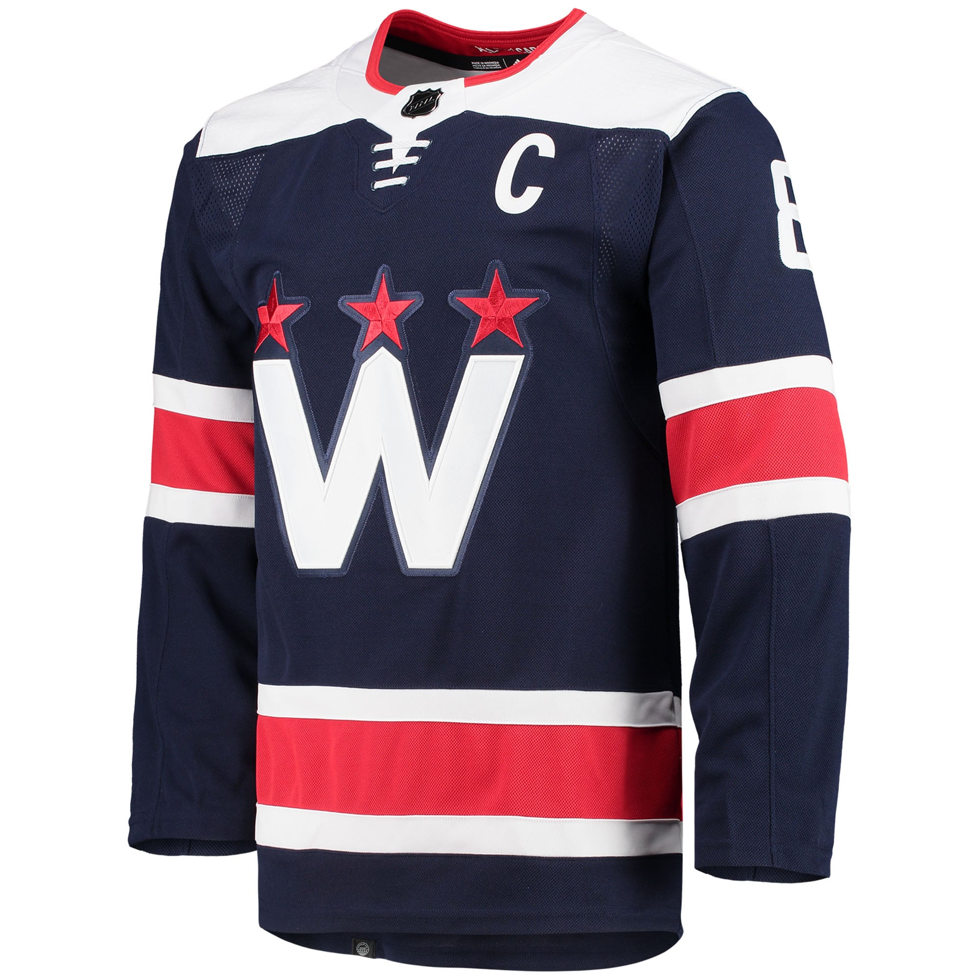 Alternative view of Men's Washington Capitals Alexander Ovechkin Navy Alternate Primegreen Player Hockey Jersey - JS586 