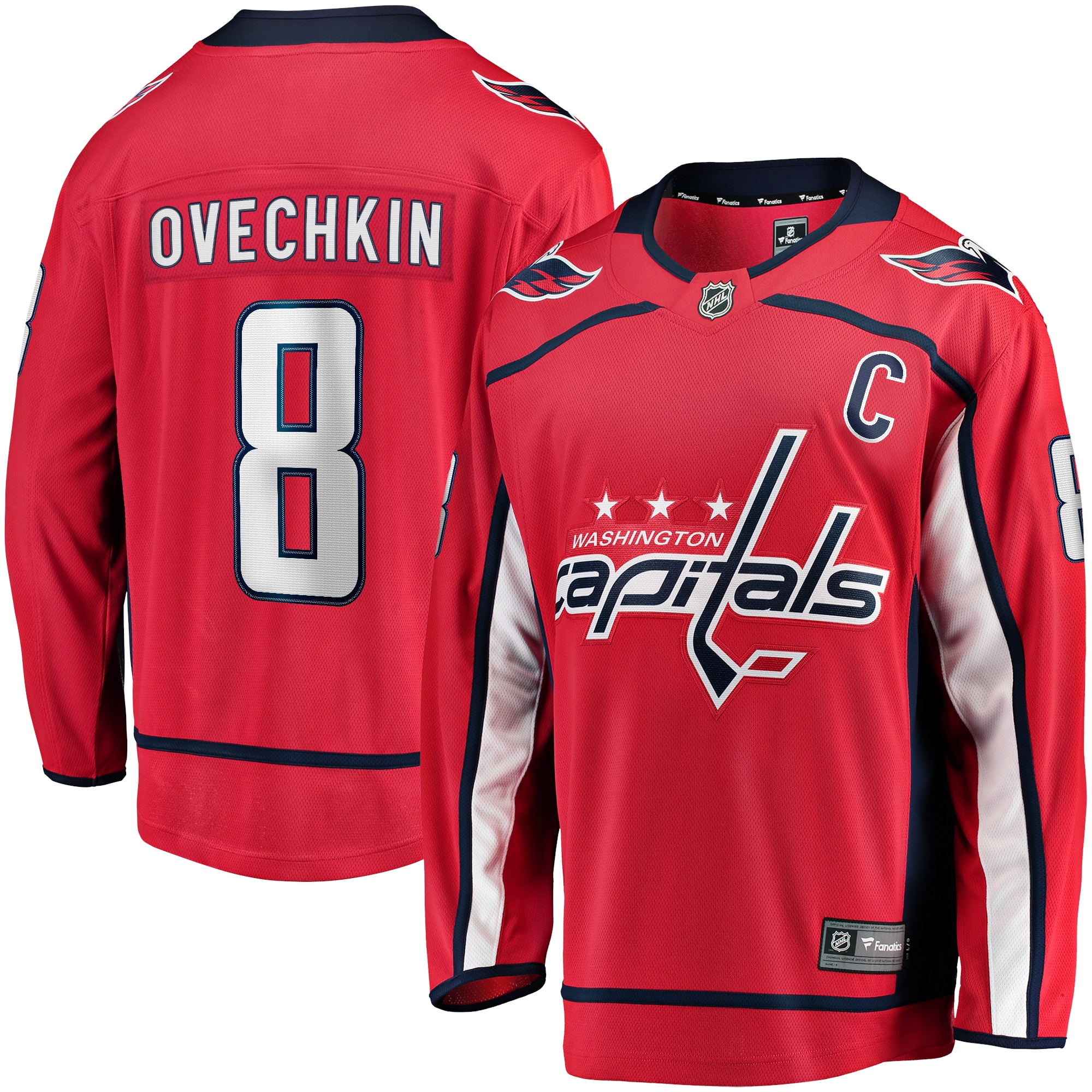 Men's Washington Capitals Alexander Ovechkin Red Captain Patch Home Breakaway Hockey Jersey - JS938 