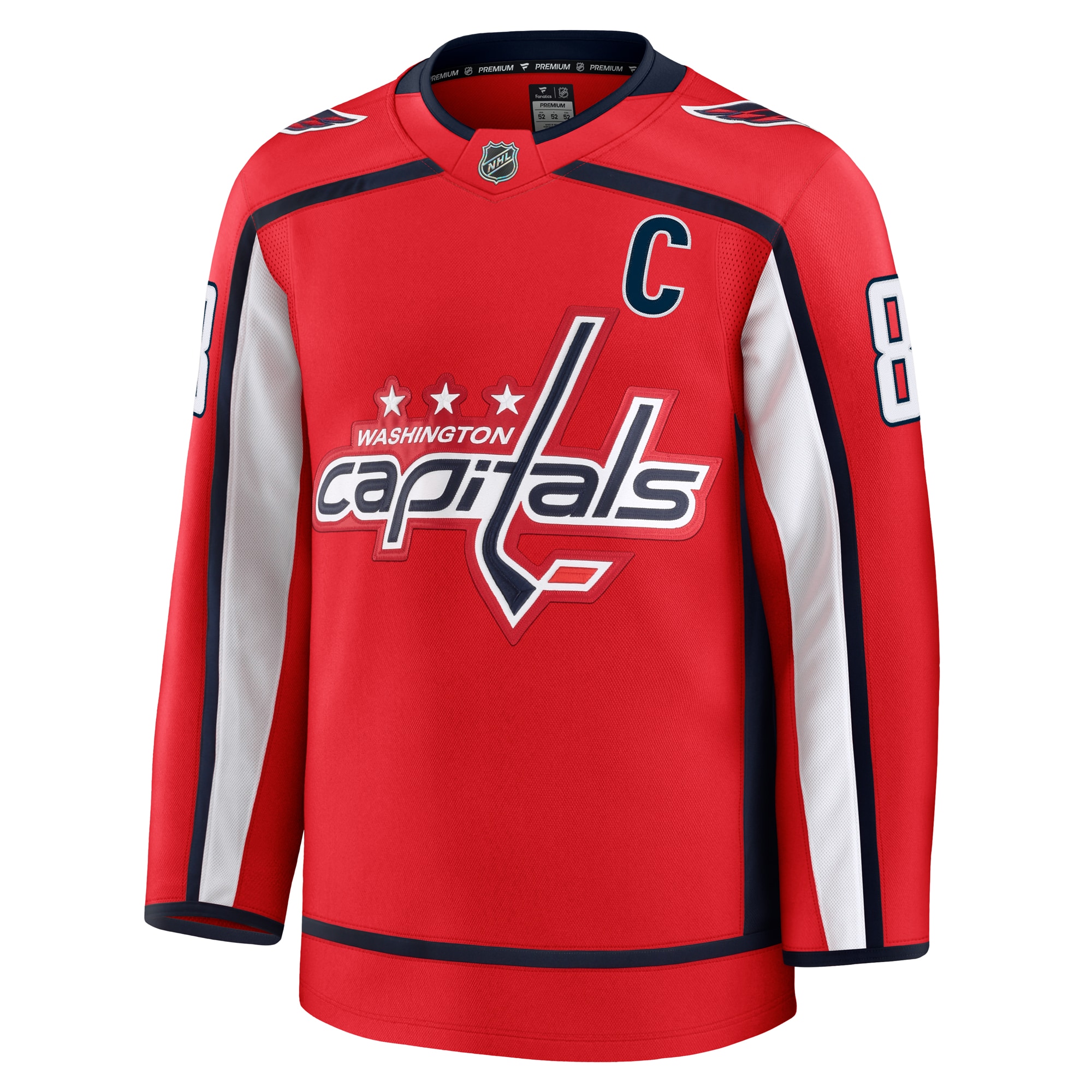 Alternative view of Men's Washington Capitals Alexander Ovechkin Red Home Premium Hockey Jersey - JS226 
