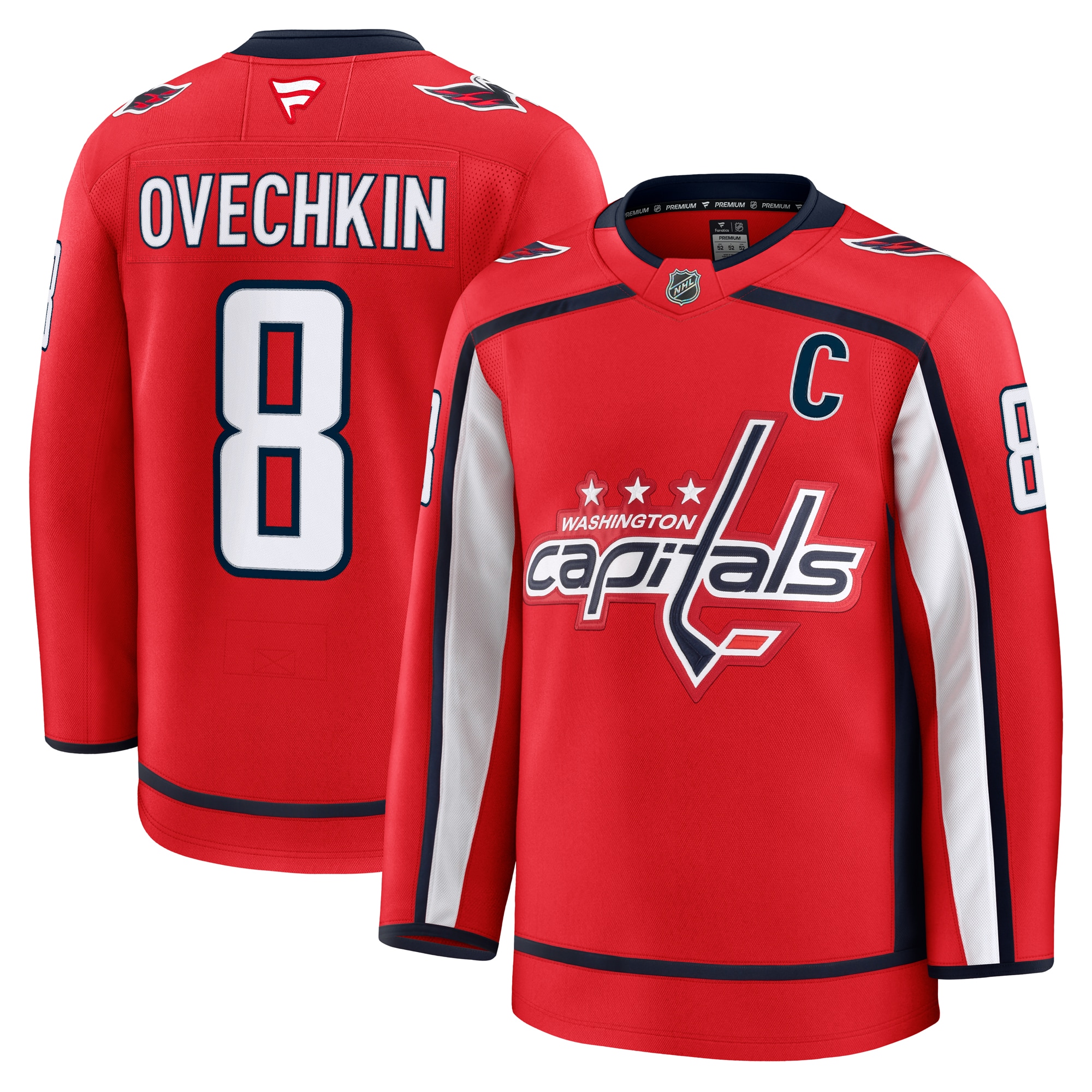 Men's Washington Capitals Alexander Ovechkin Red Home Premium Hockey Jersey - JS604 