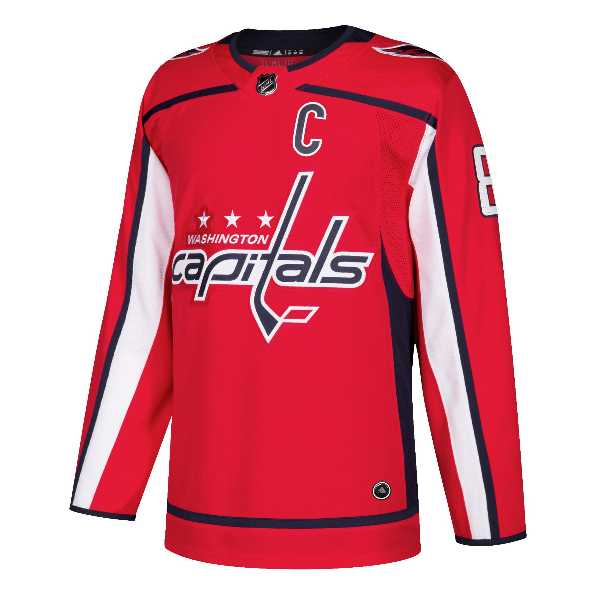 Alternative view of Men's Washington Capitals Alexander Ovechkin Red Player Hockey Jersey - JS627 