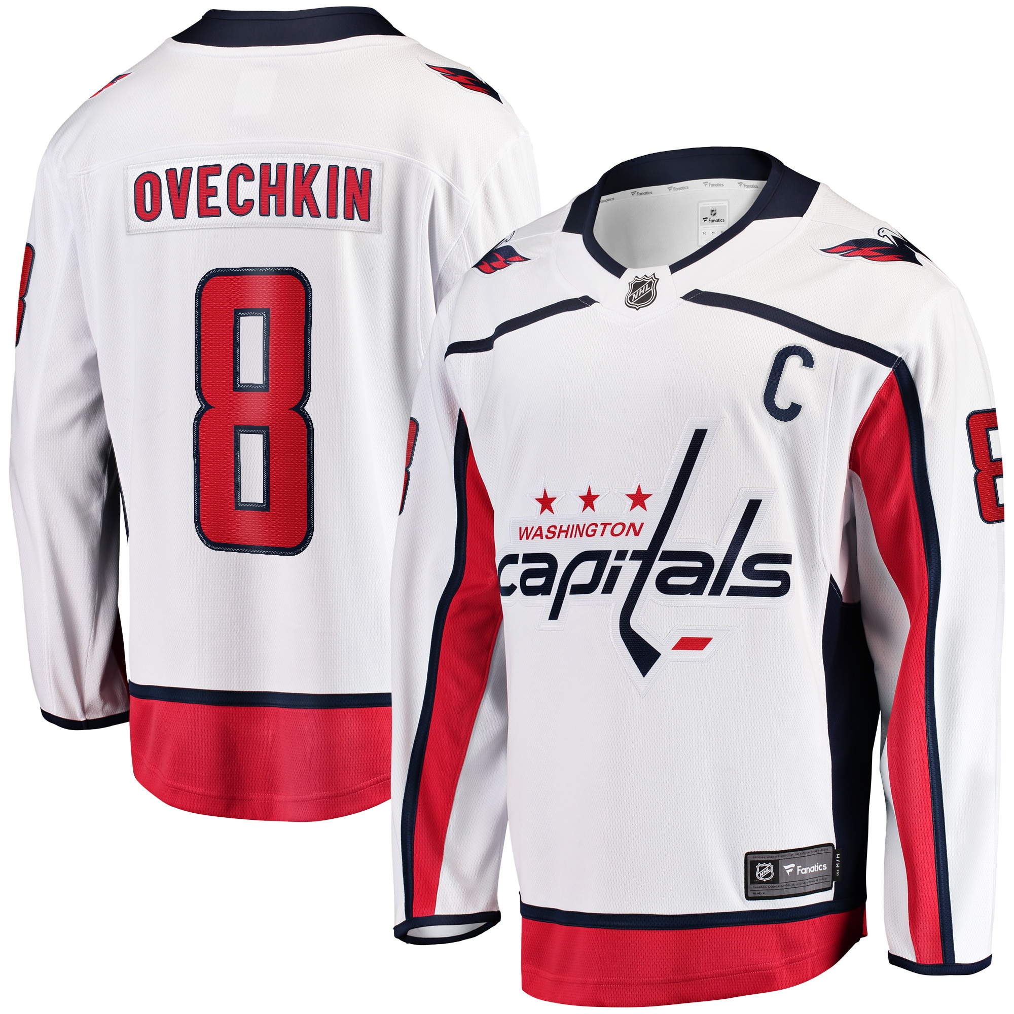 Men's Washington Capitals Alexander Ovechkin White Away Premier Breakaway Player Hockey Jersey - JS657 