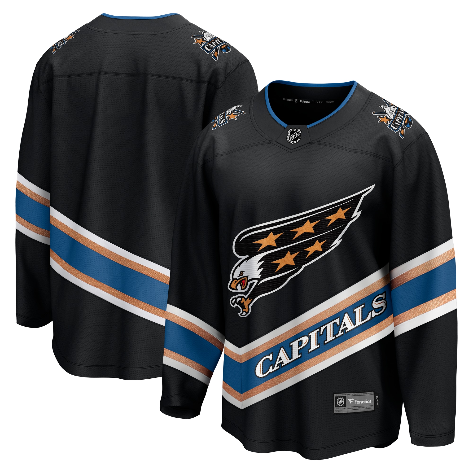 Men's Washington Capitals Black Alternate 50th Anniversary Breakaway Hockey Jersey - JS285 