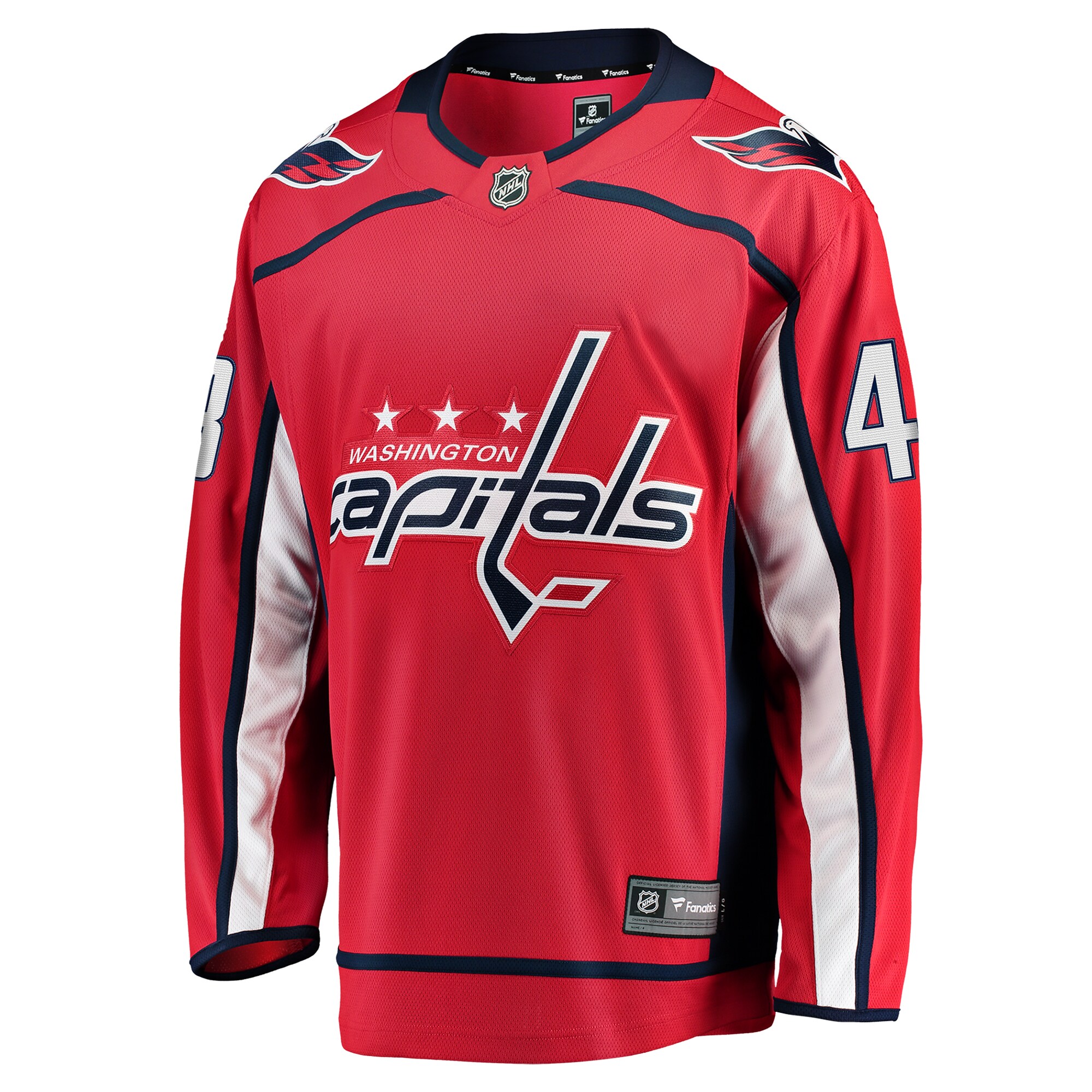 Alternative view of Men's Washington Capitals Logan Thompson Red Home Premier Breakaway Player Hockey Jersey - JS681 