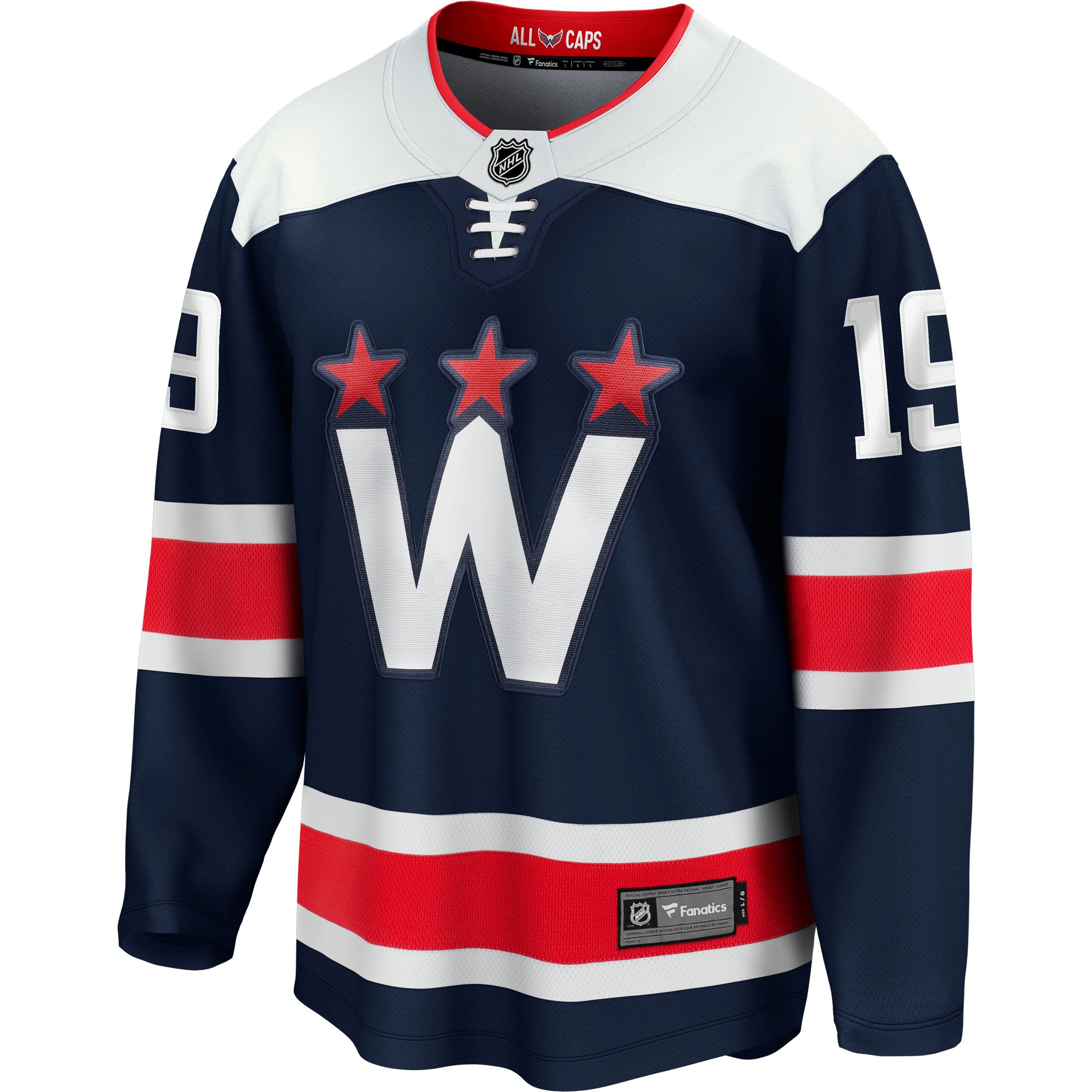 Alternative view of Men's Washington Capitals Nicklas Backstrom Navy Alternate Premier Breakaway Player Hockey Jersey - JS874 