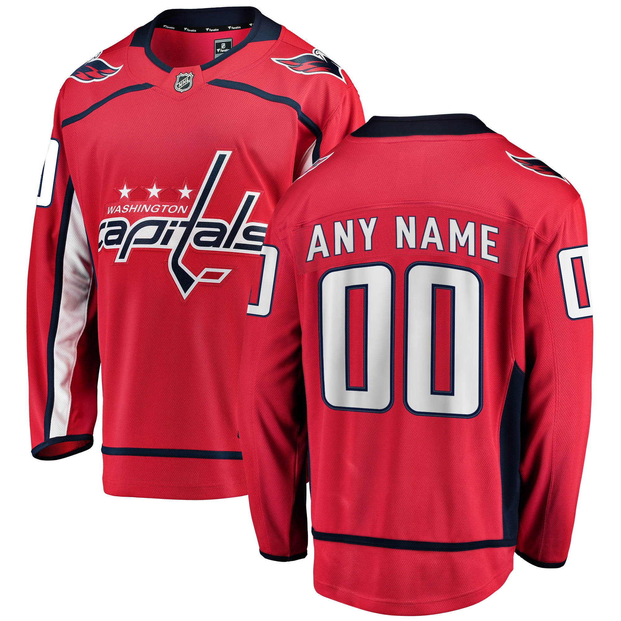 Men's Washington Capitals Red Home Breakaway Custom Hockey Jersey - JS340 