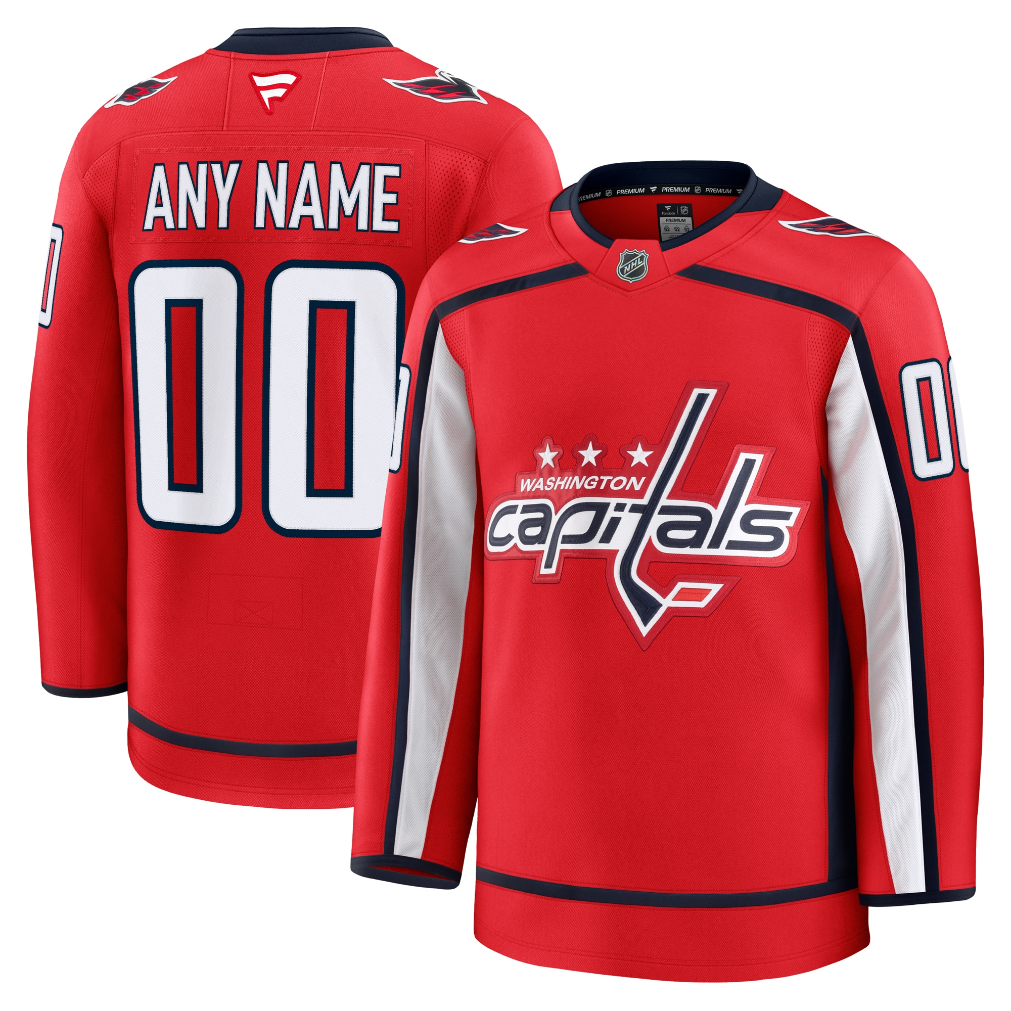 Men's Washington Capitals Red Home Premium Custom Hockey Jersey - JS933 