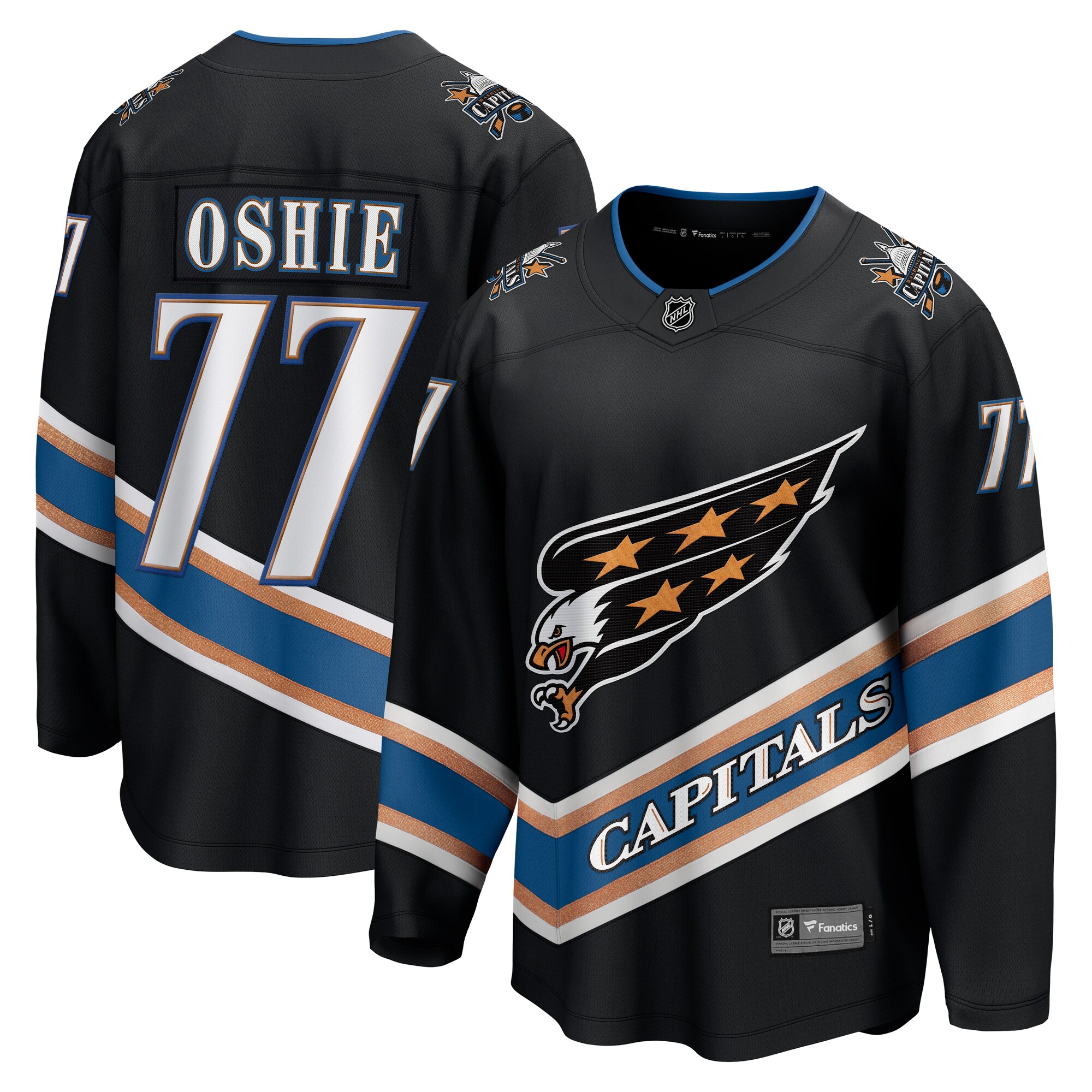 Men's Washington Capitals TJ Oshie Black Alternate 50th Anniversary Premier Breakaway Player Hockey Jersey - JS164 