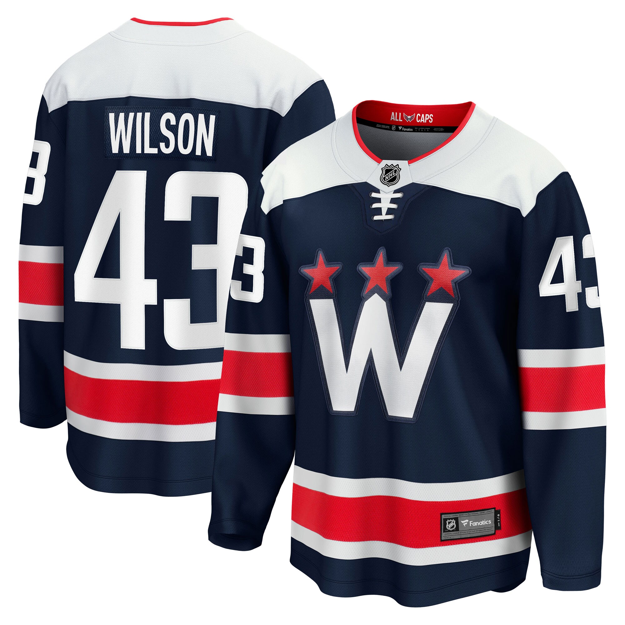 Men's Washington Capitals Tom Wilson Navy Alternate Premier Breakaway Player Hockey Jersey - JS301 