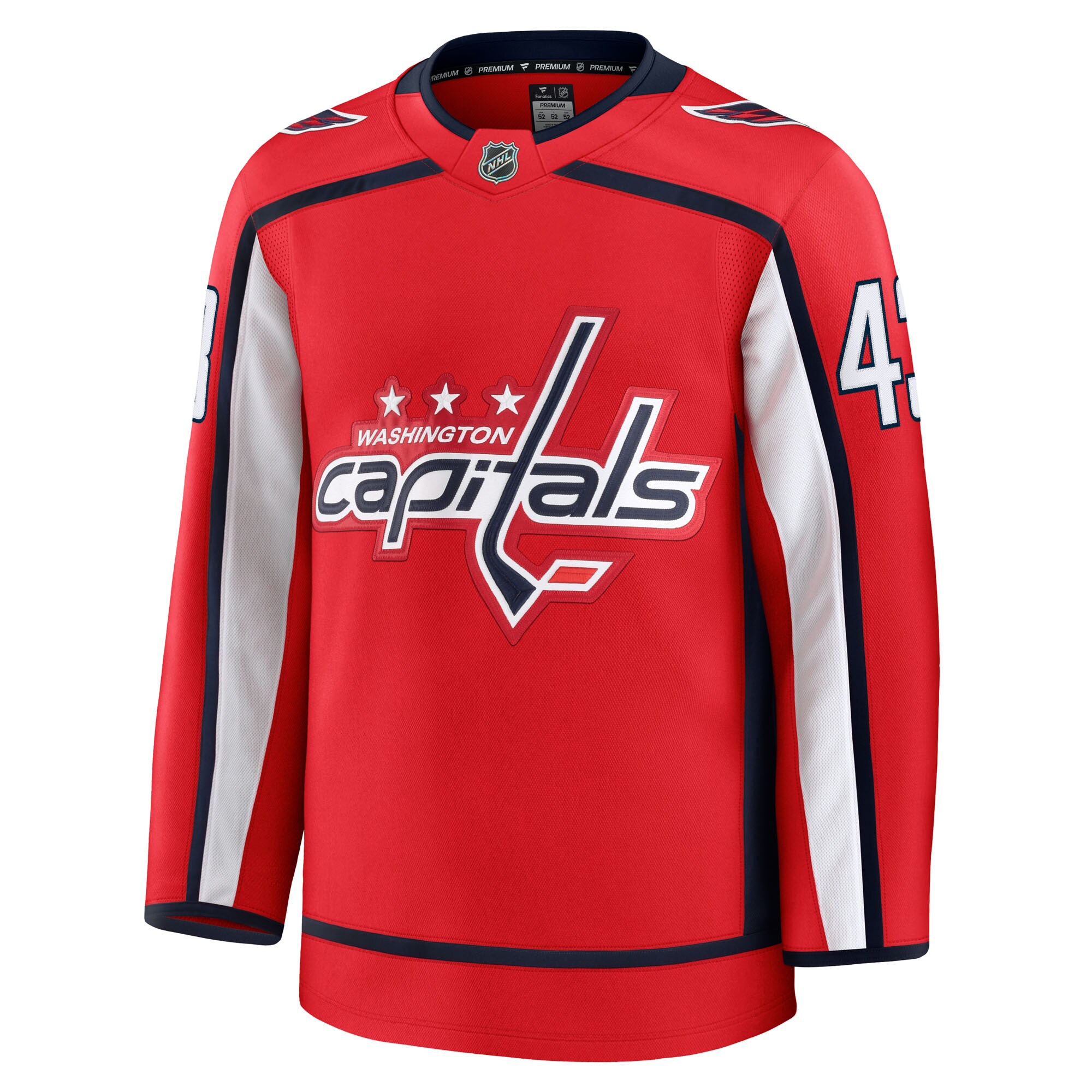 Alternative view of Men's Washington Capitals Tom Wilson Red Home Premium Hockey Jersey - JS593 