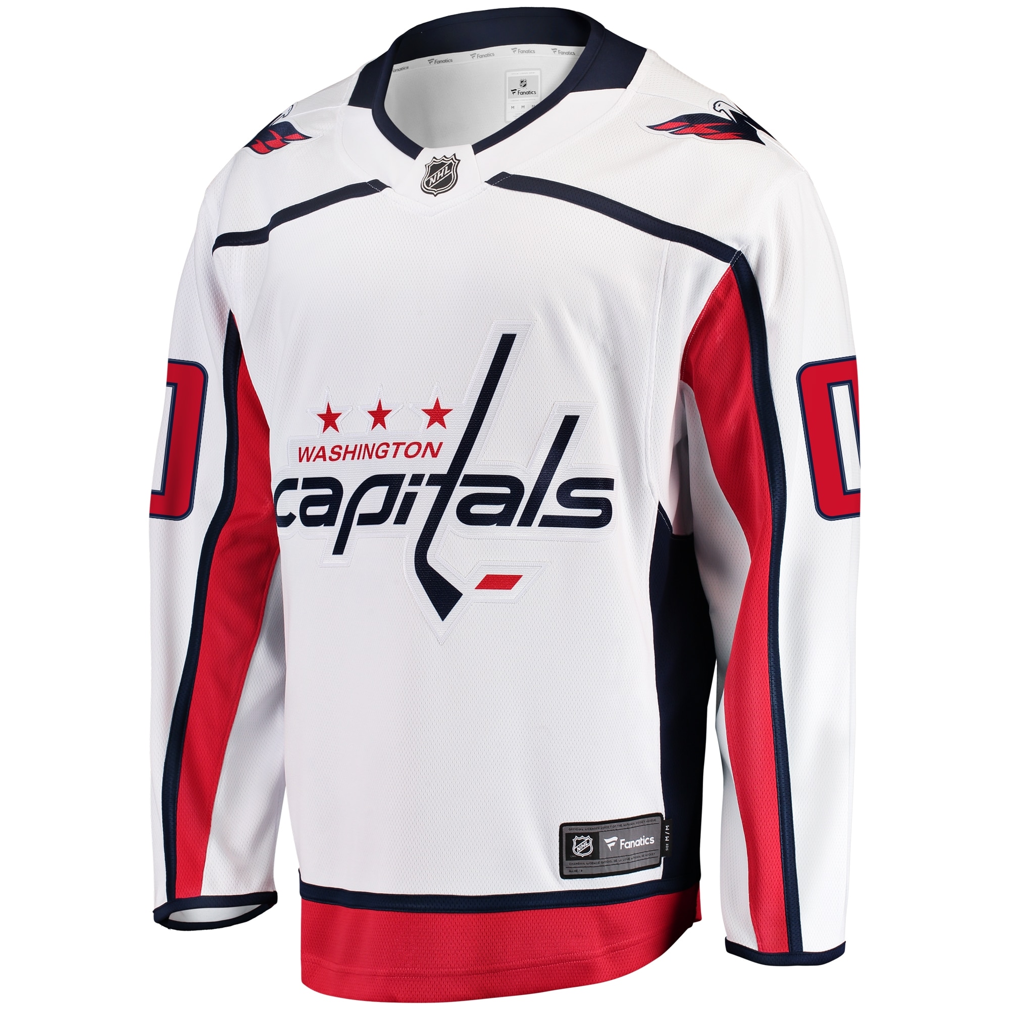 Alternative view of Men's Washington Capitals White Away Breakaway Custom Hockey Jersey - JS557 