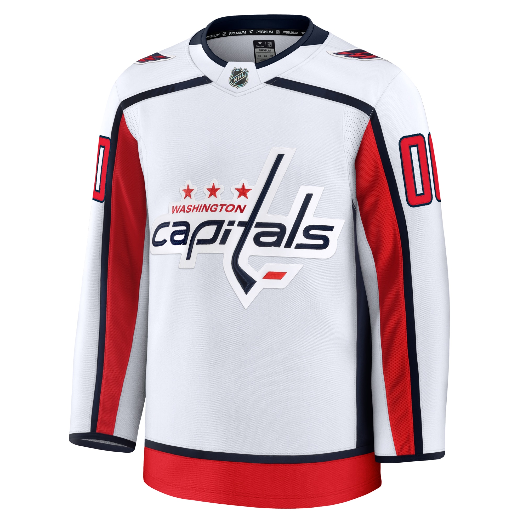 Alternative view of Men's Washington Capitals White Away Premium Custom Hockey Jersey - JS185 