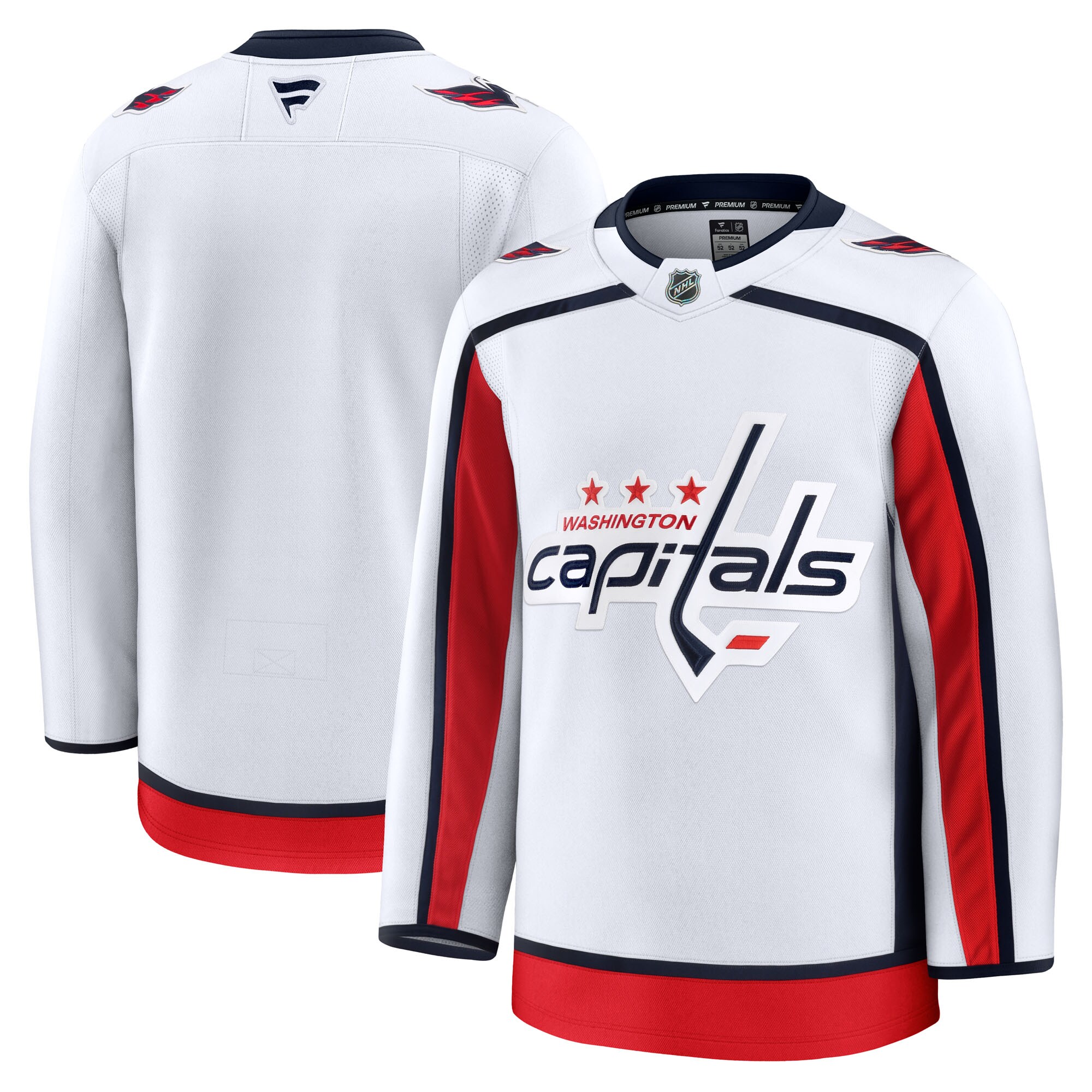 Men's Washington Capitals White Away Premium Hockey Jersey - JS199 