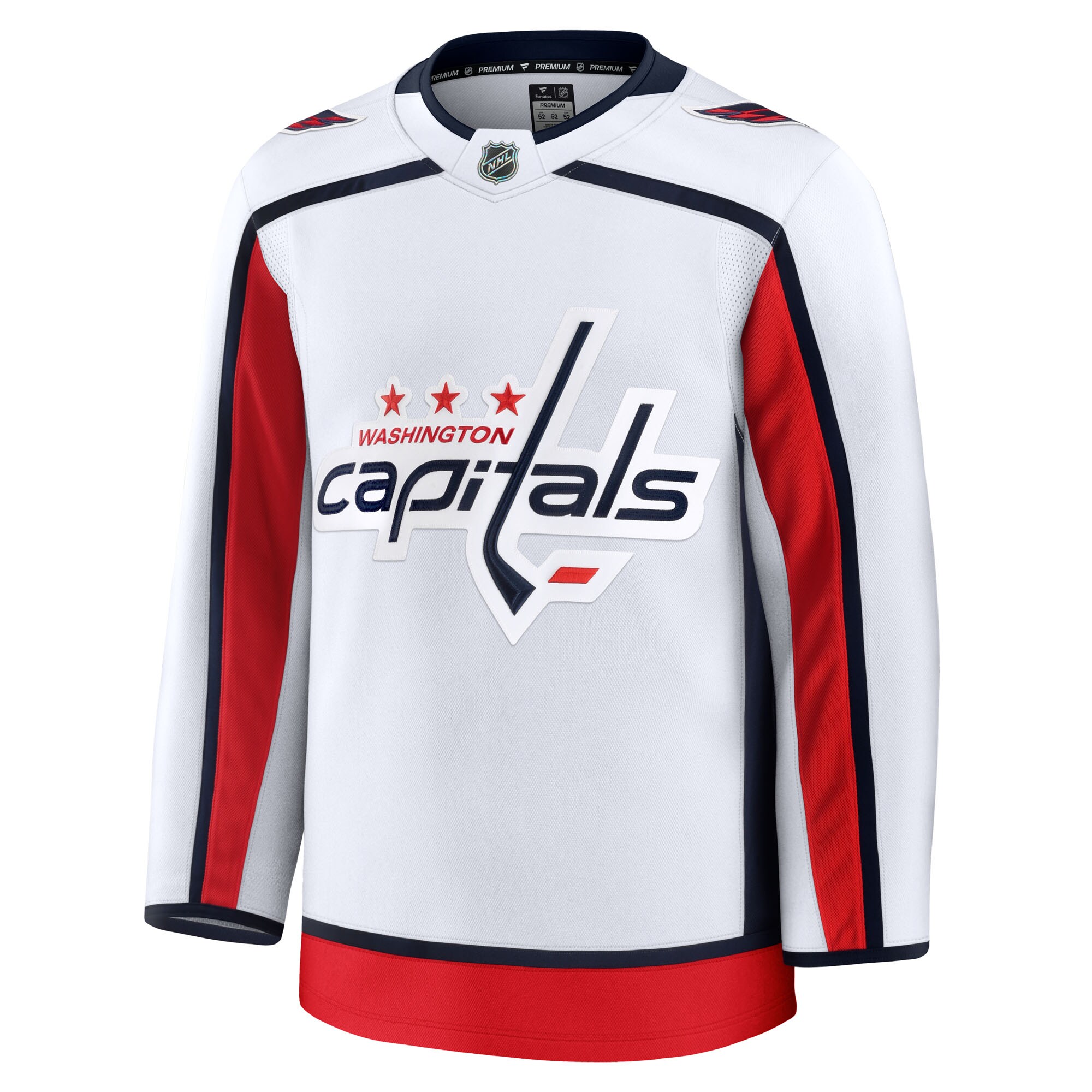 Alternative view of Men's Washington Capitals White Away Premium Hockey Jersey - JS199 