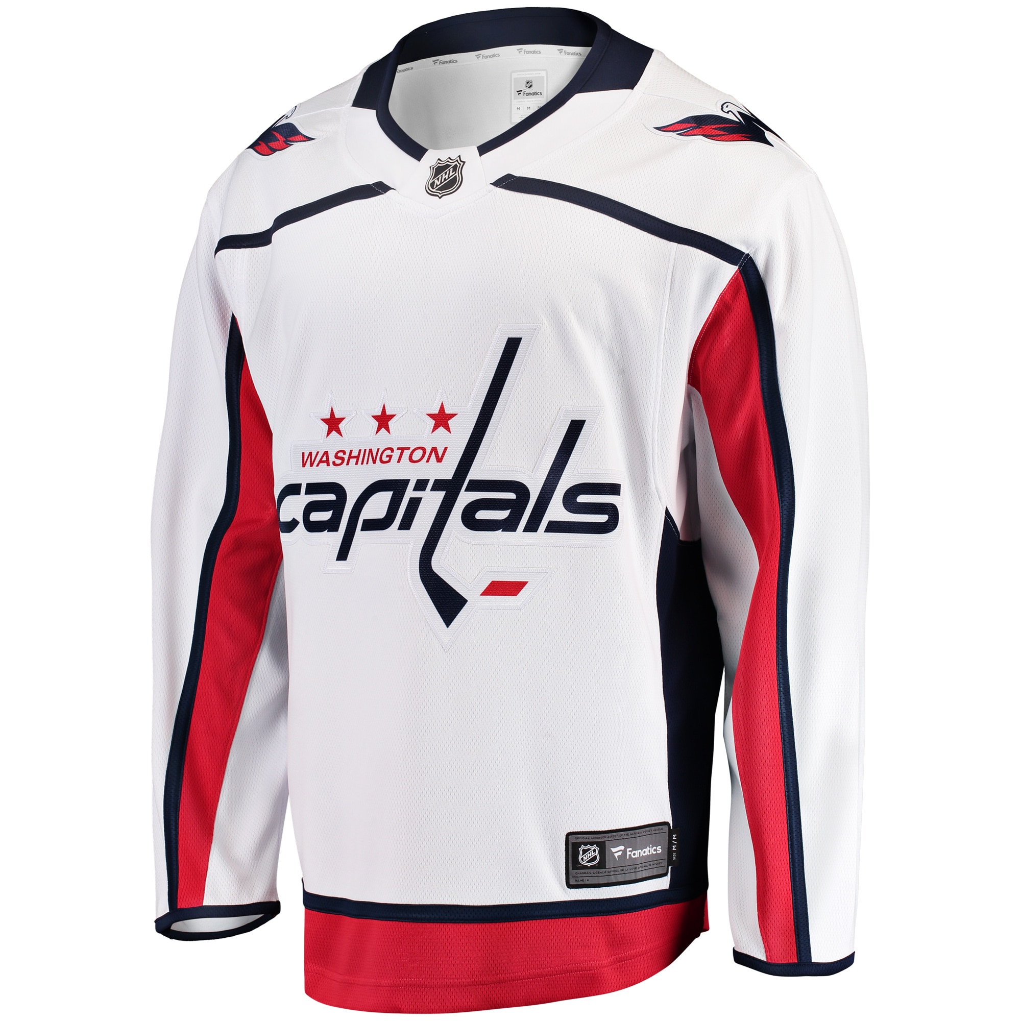 Alternative view of Men's Washington Capitals White Breakaway Away Hockey Jersey - JS851 