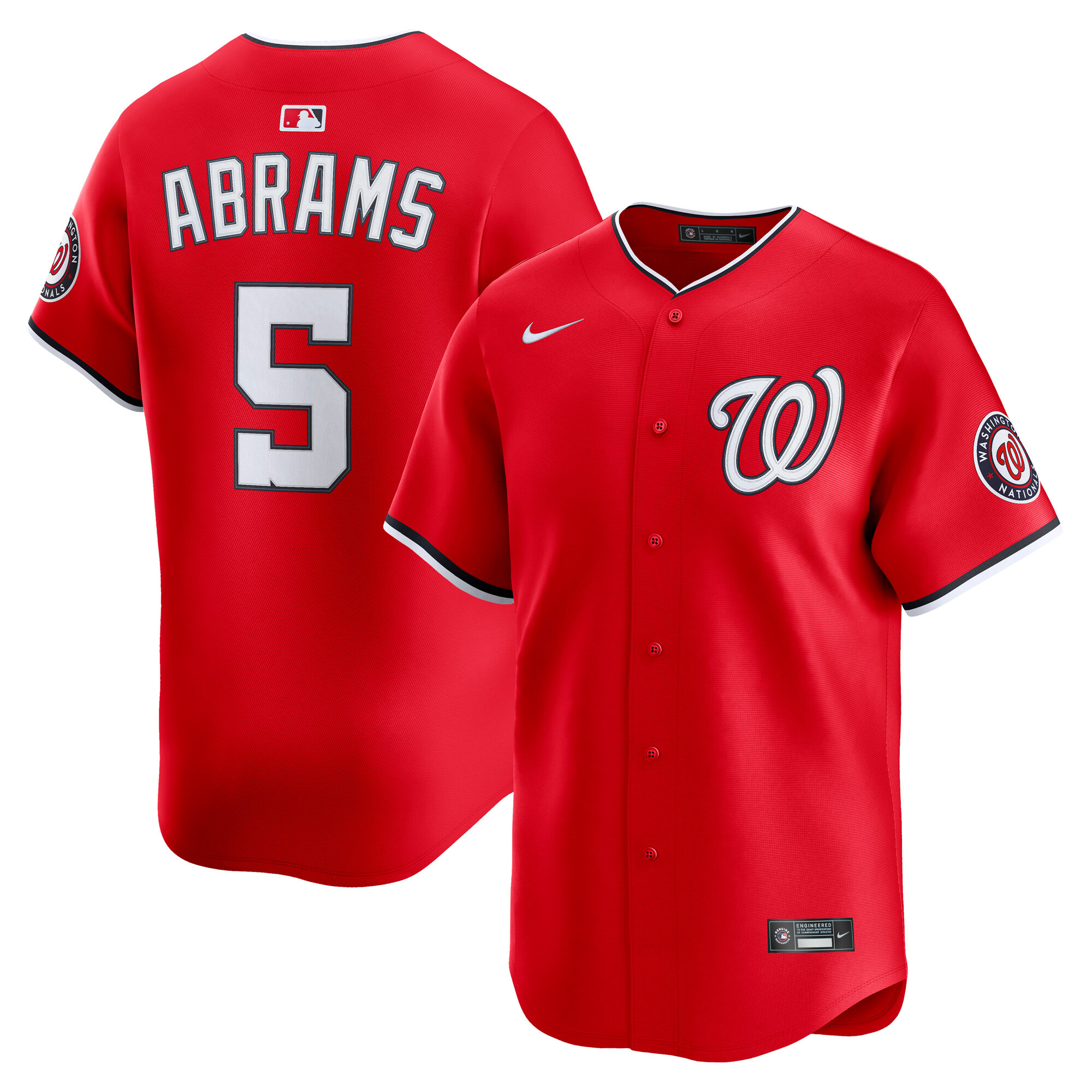Men's Washington Nationals CJ Abrams Red 2nd Alternate Limited Player Baseball Jersey - JS759 