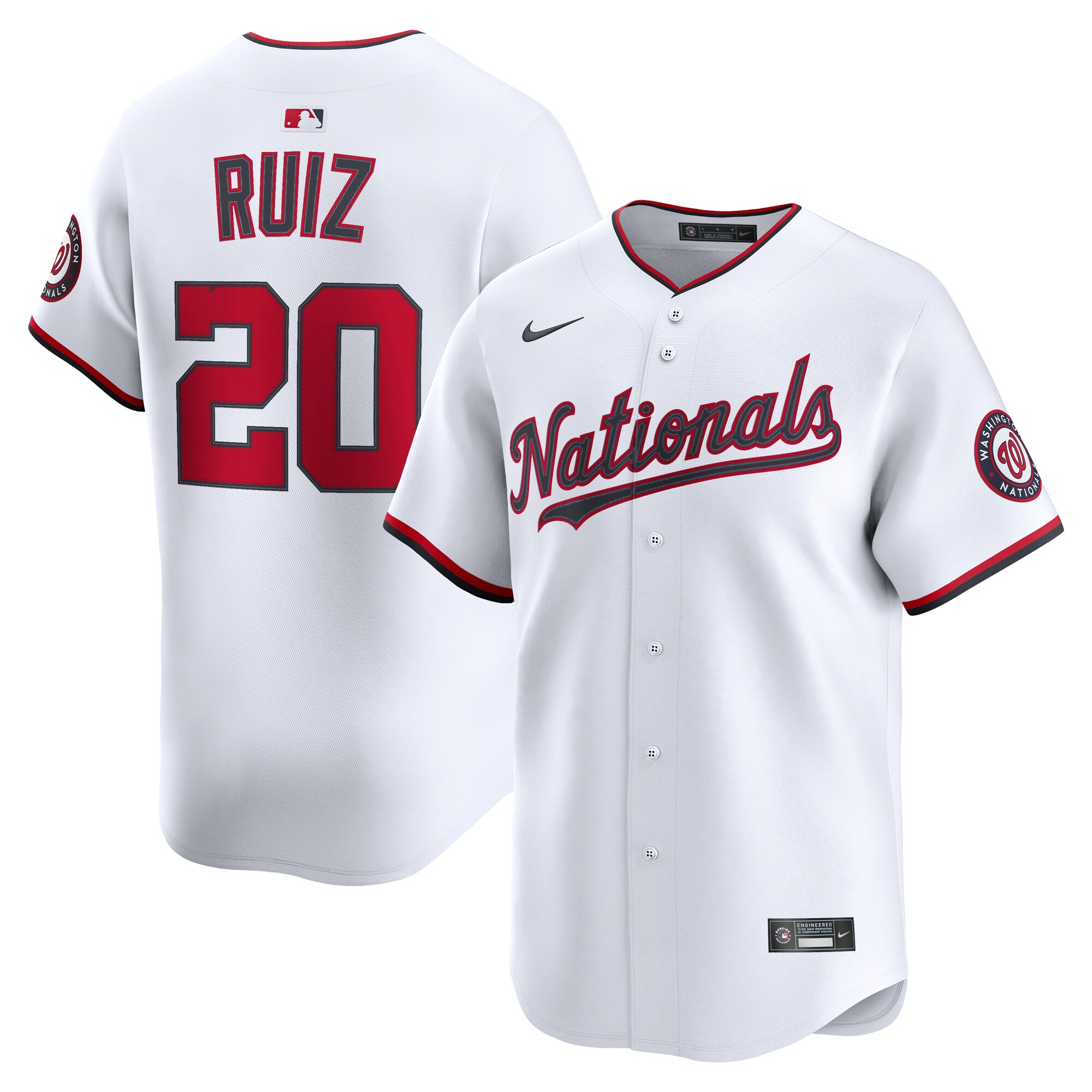 Men's Washington Nationals Keibert Ruiz White Alternate Limited Player Baseball Jersey - JS786 