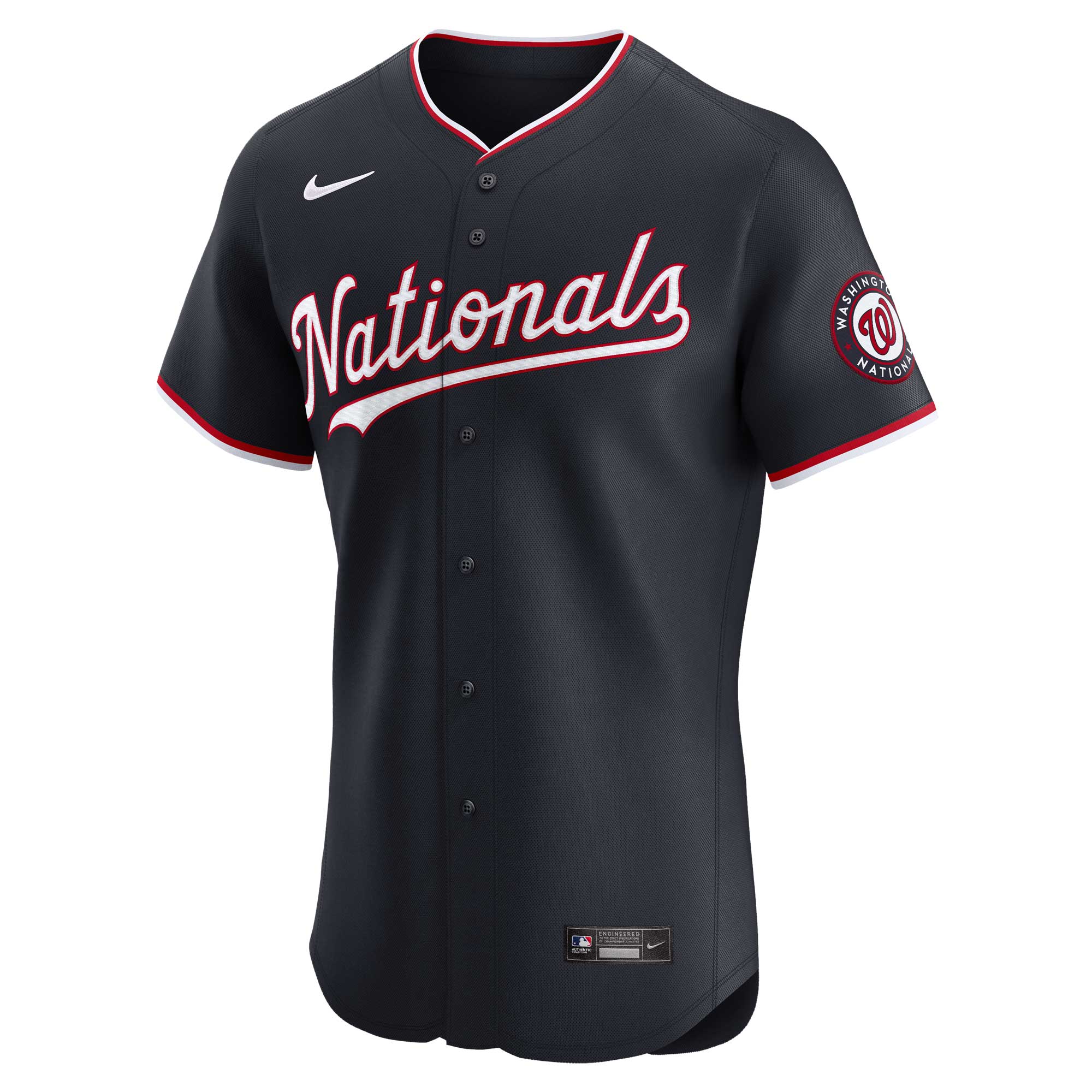 Alternative view of Men's Washington Nationals Navy Alternate Vapor Premier Elite Patch Jersey - JS720 