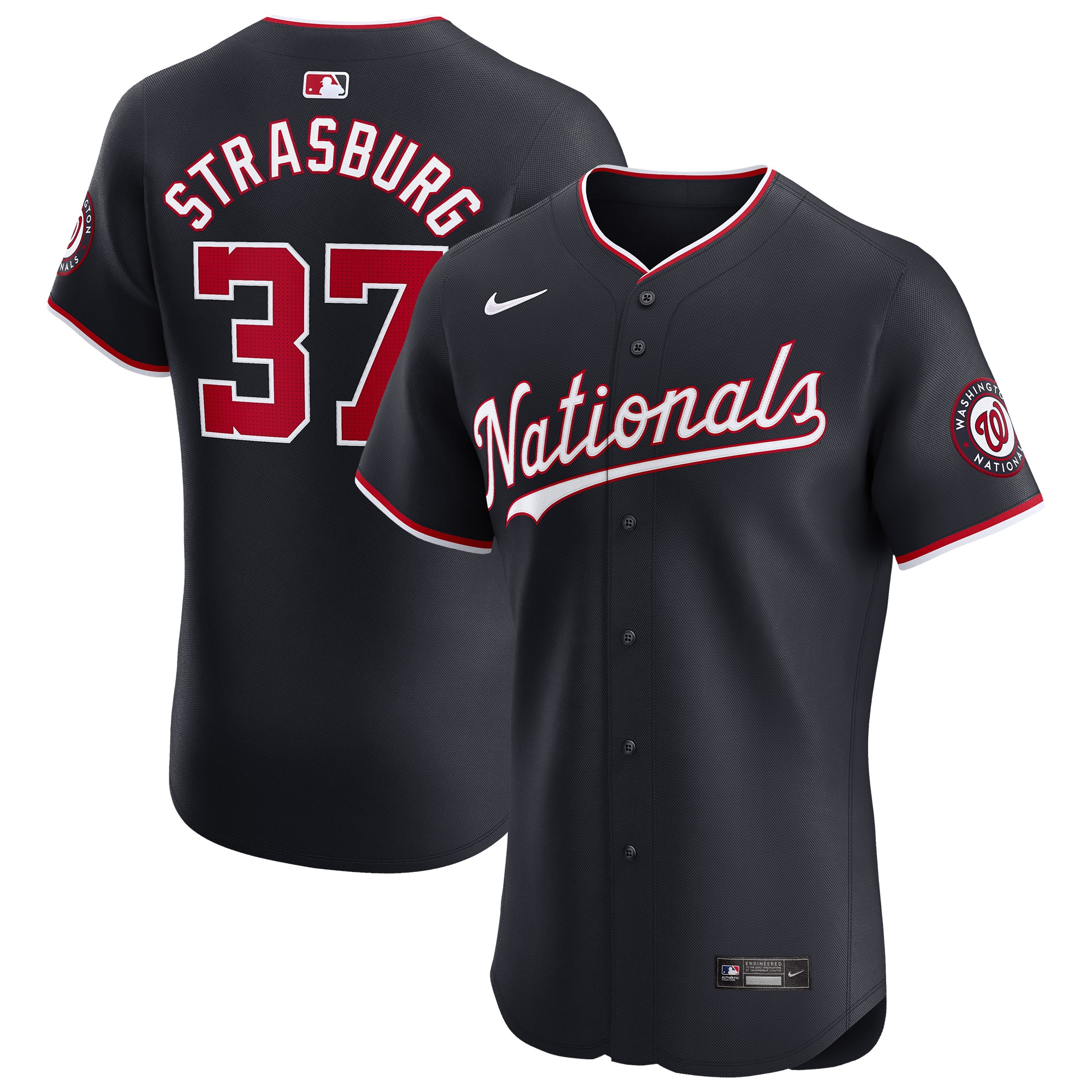 Men's Washington Nationals Stephen Strasburg Navy Alternate Elite Player Jersey - JS258 