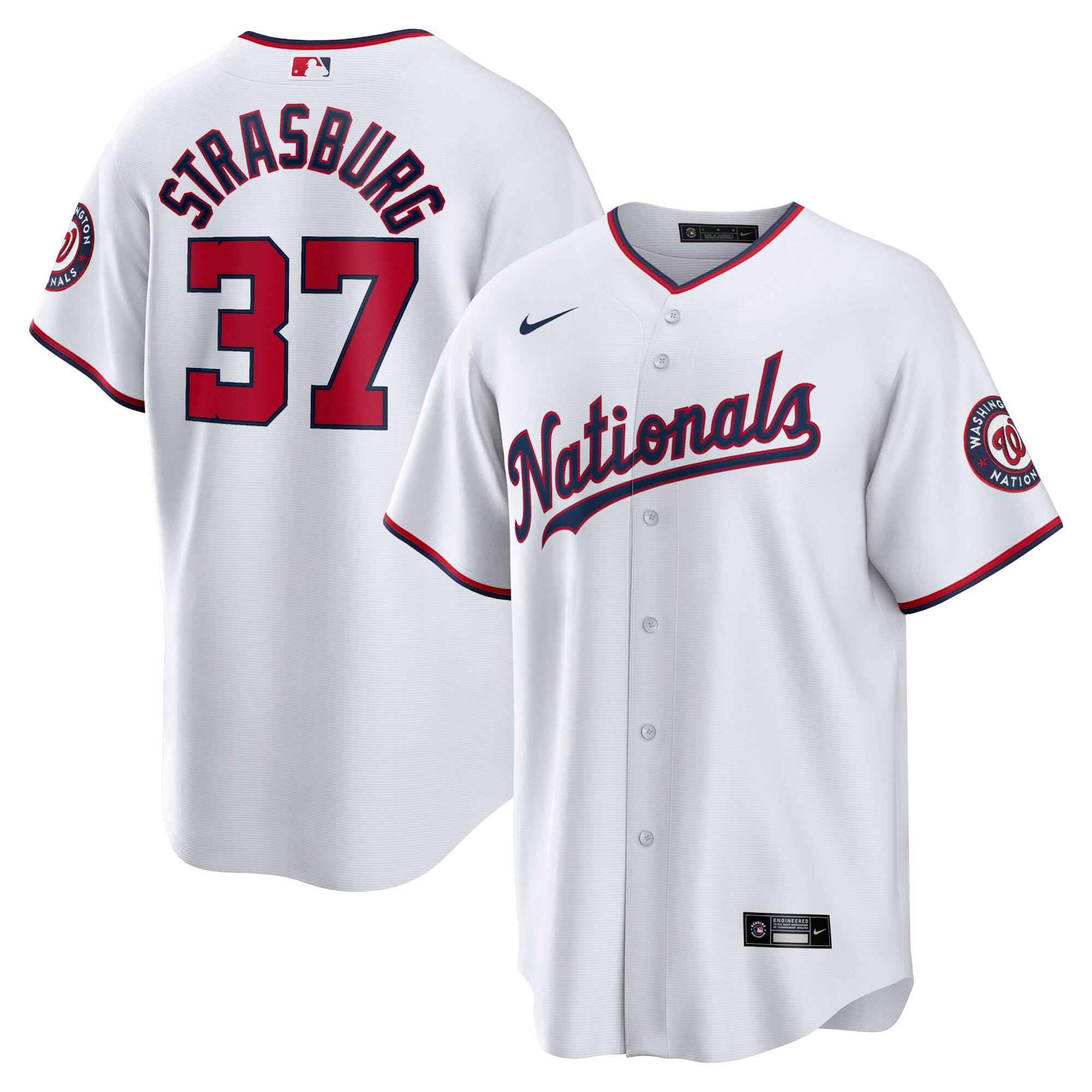 Men's Washington Nationals Stephen Strasburg White Home Jersey - JS339 