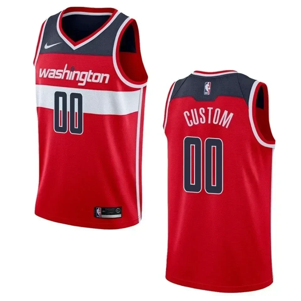Men's Washington Wizards 00 Custom Icon Swingman Basketball Jersey - Red - JS898 